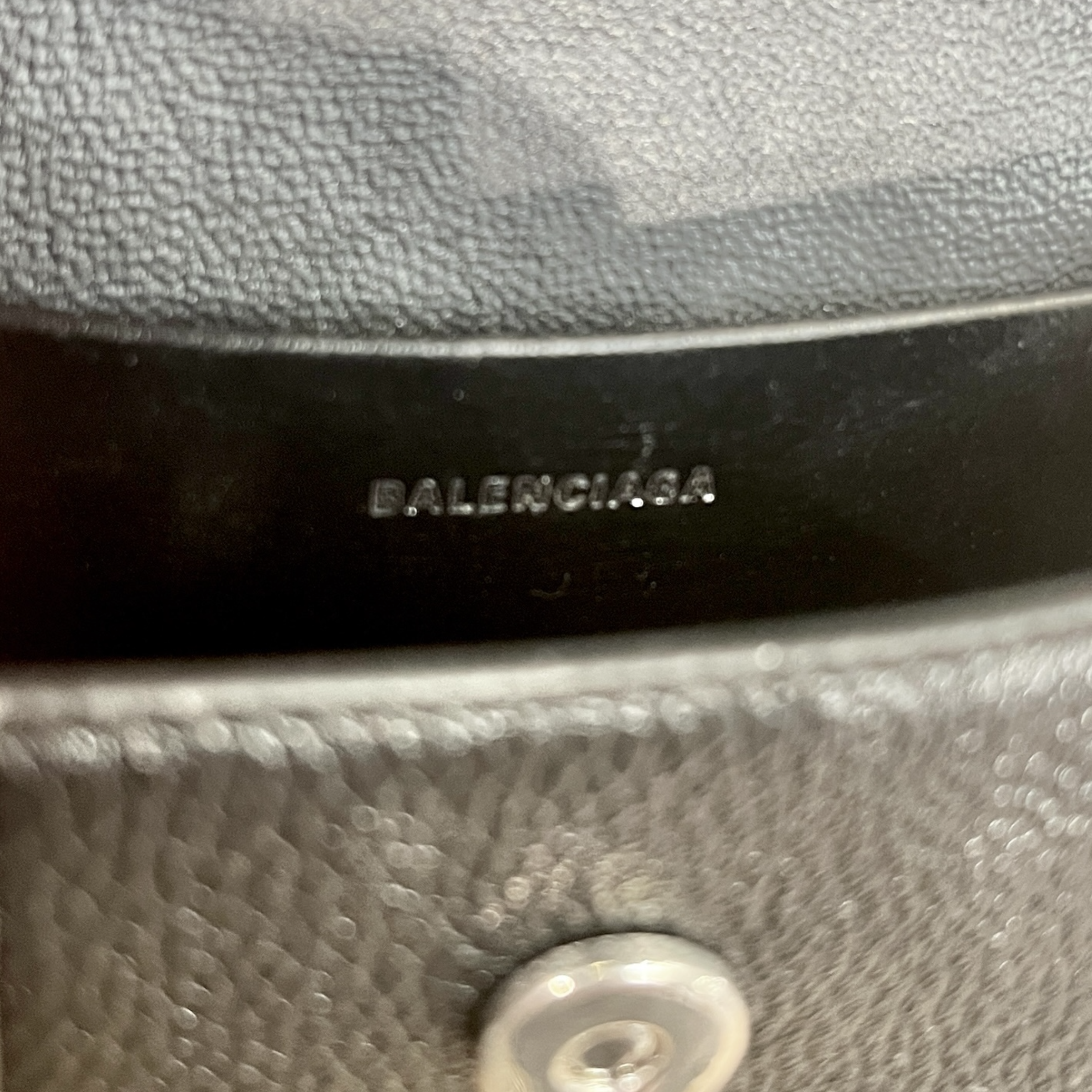 BALENCIAGA/Cross Body Bag/Stripe/Leather/BLK/Balenciaga Hourglass Mini view 5