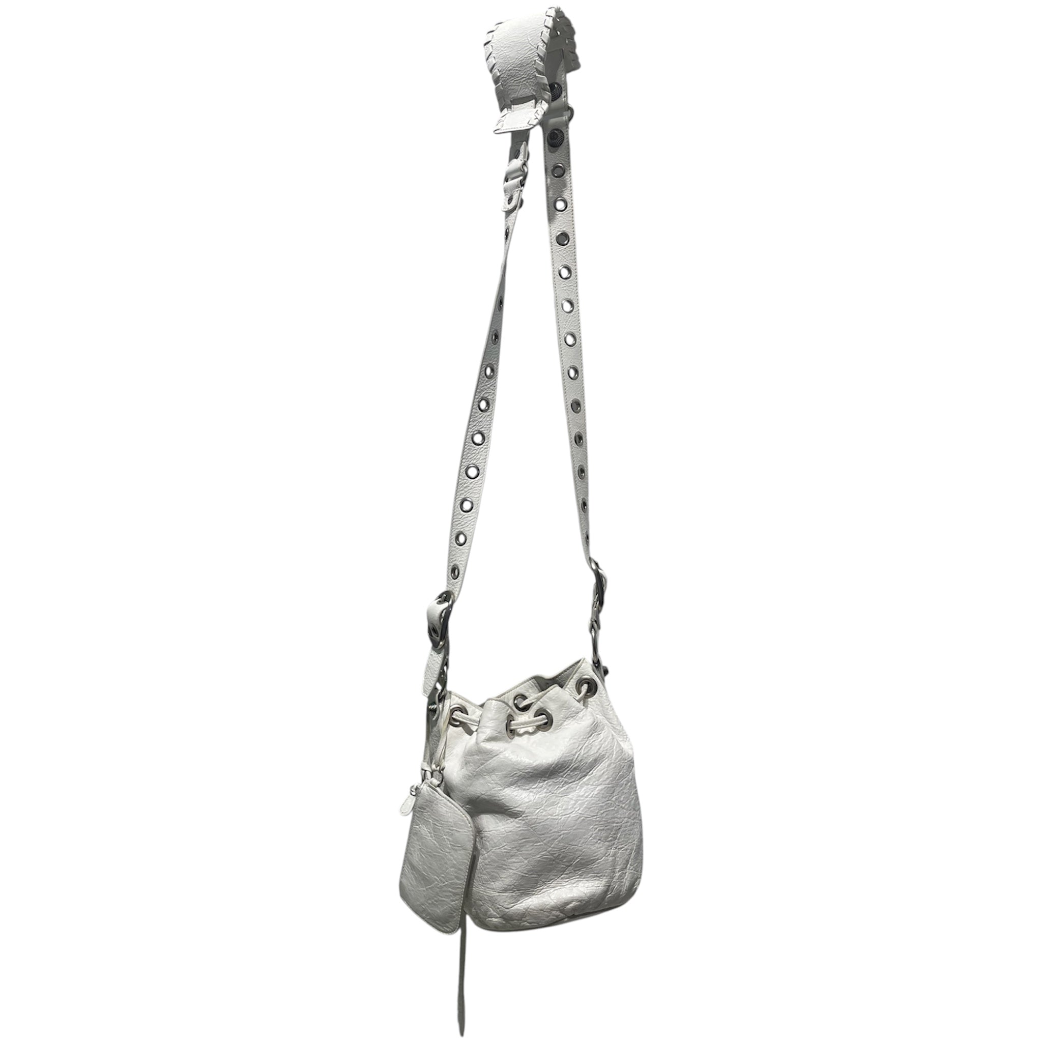 BALENCIAGA/Cross Body Bag/Leather/WHT/Le Cagole XS Bucket view 2