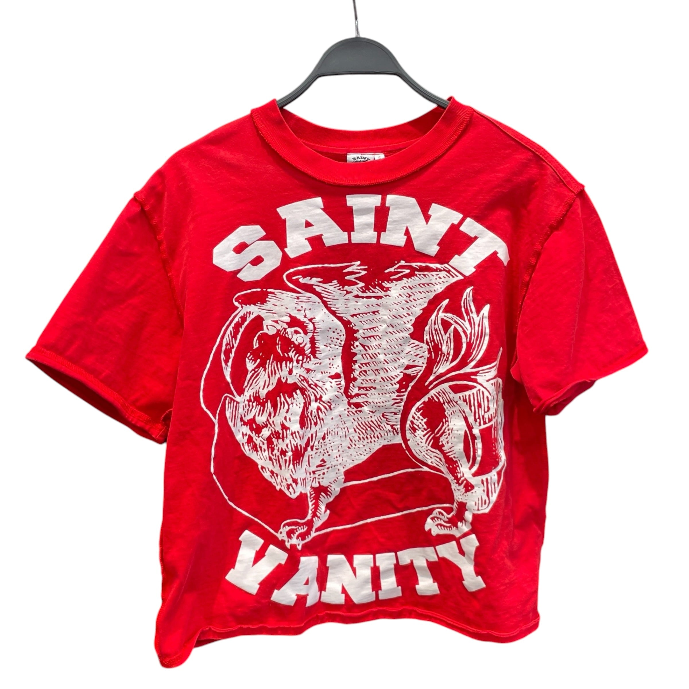 SAINT VANITY/T-Shirt/S/Cotton/RED/Graphic/WHT ANGEL JUMBO PRINT view 1