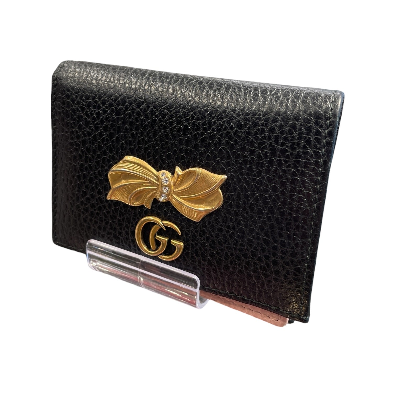 GUCCI/Wallet/Leather/BLK/MARMOT BOW CARD CASE view 1