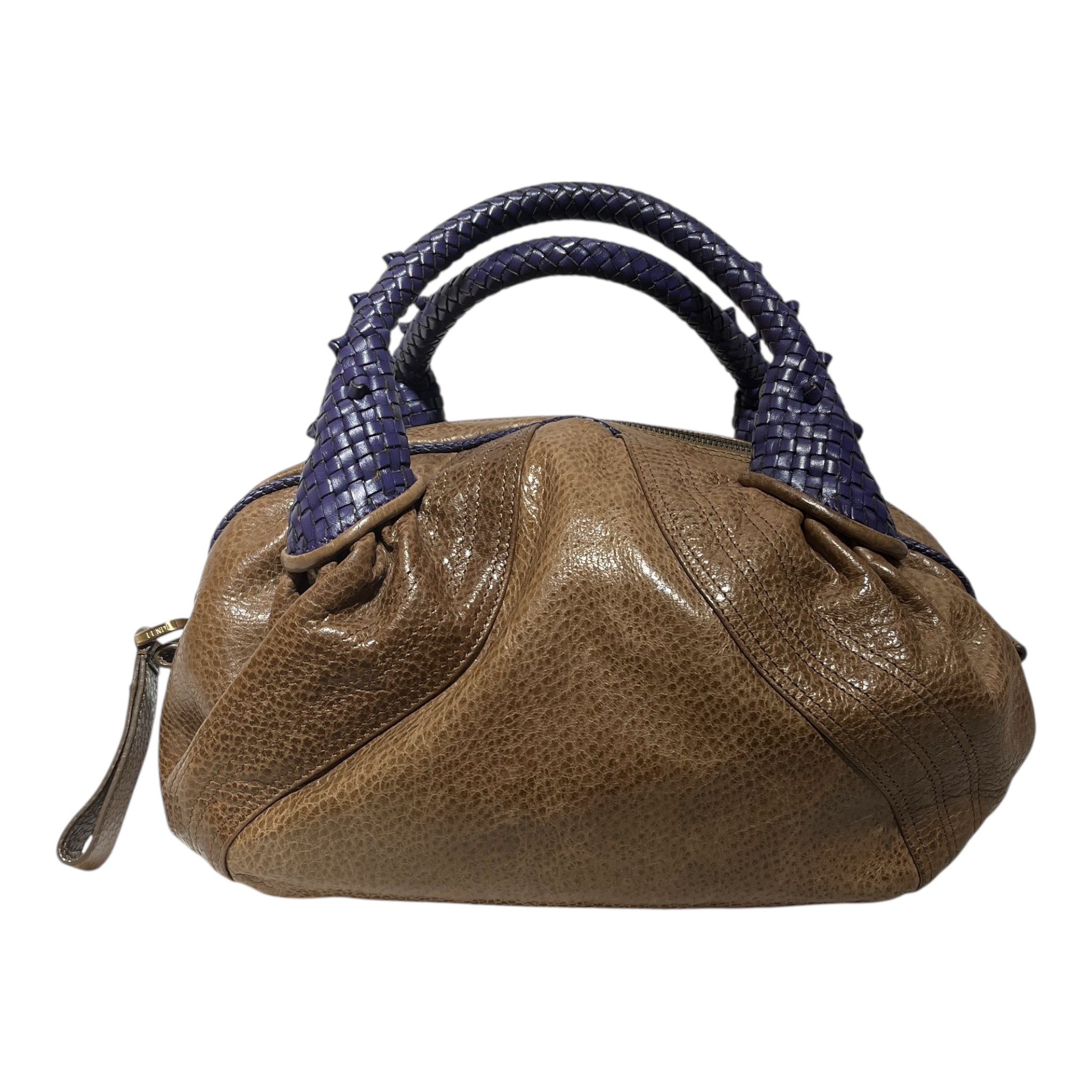 FENDI/Hand Bag/Leather/BRW/spy bag purple handle view 1