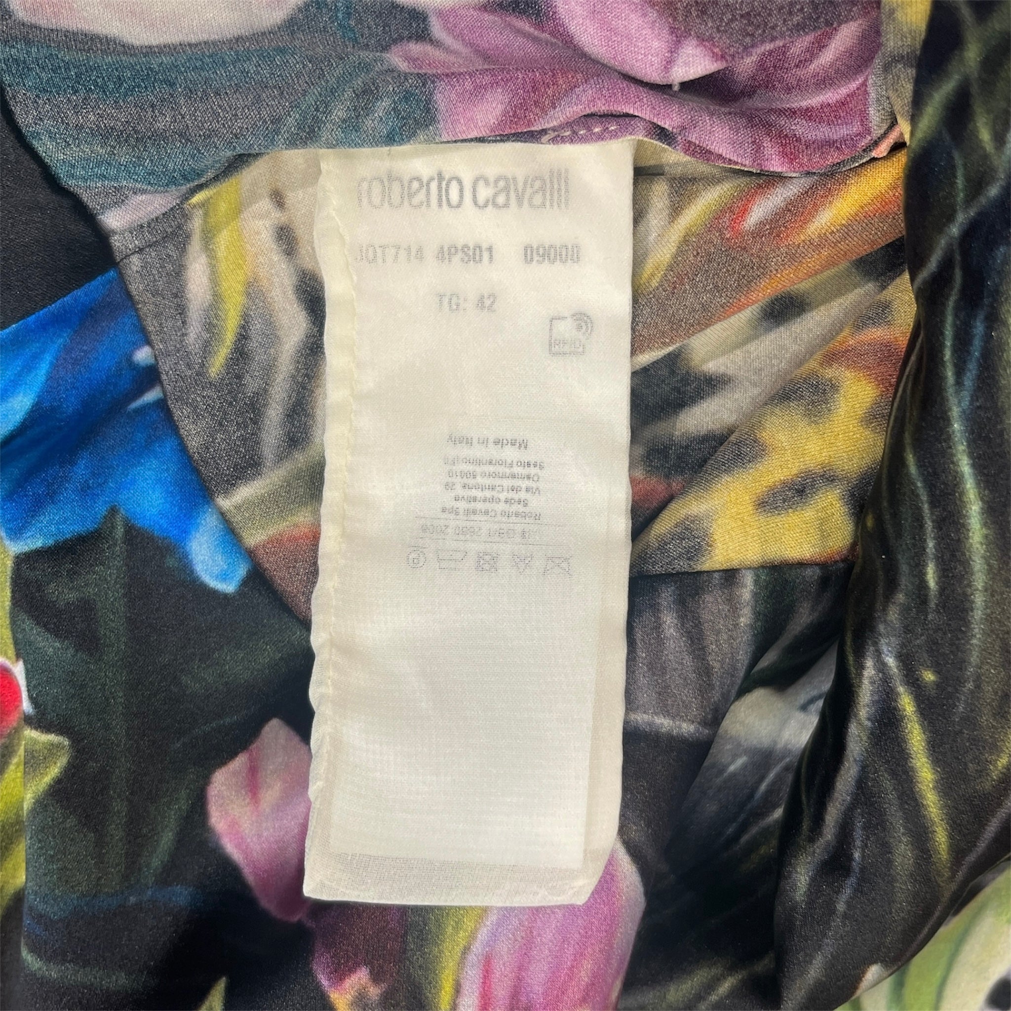 roberto cavalli/LS Blouse/42/Floral Pattern/Silk/MLT/Roberto Cavali Longsleeve view 4