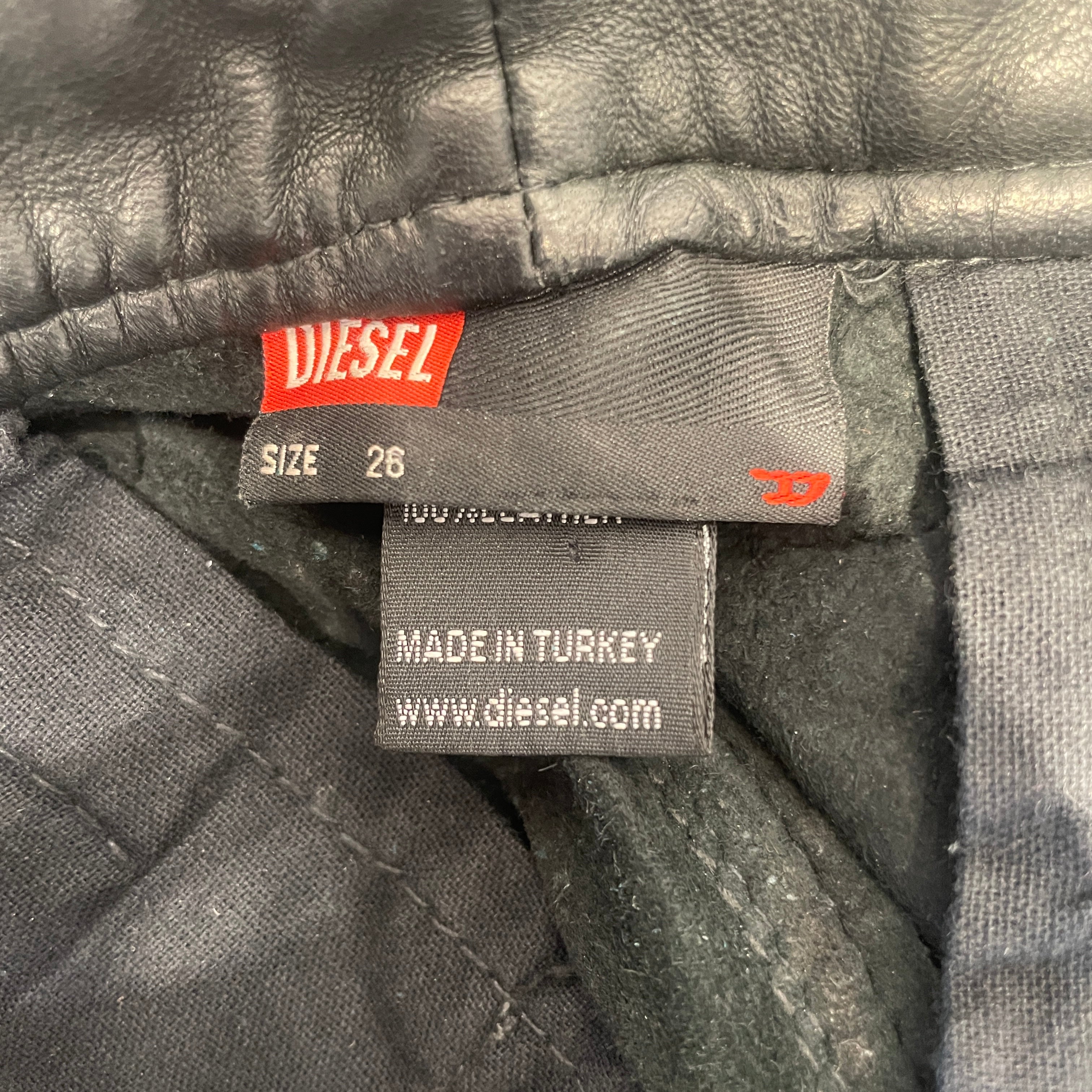 DIESEL/Straight Pants/26/Leather/BLK/LOW RISE LEATHER CUFFED PANT view 3
