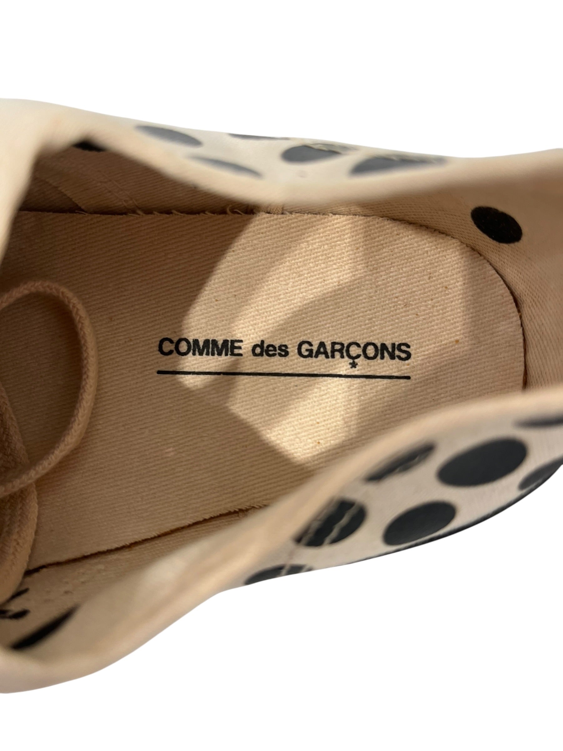 BATA/COMME des GARCONS/Low-Sneakers/US 6/Polka dot/CRM/TENNIS RIGE TOE BOX 6 view 3