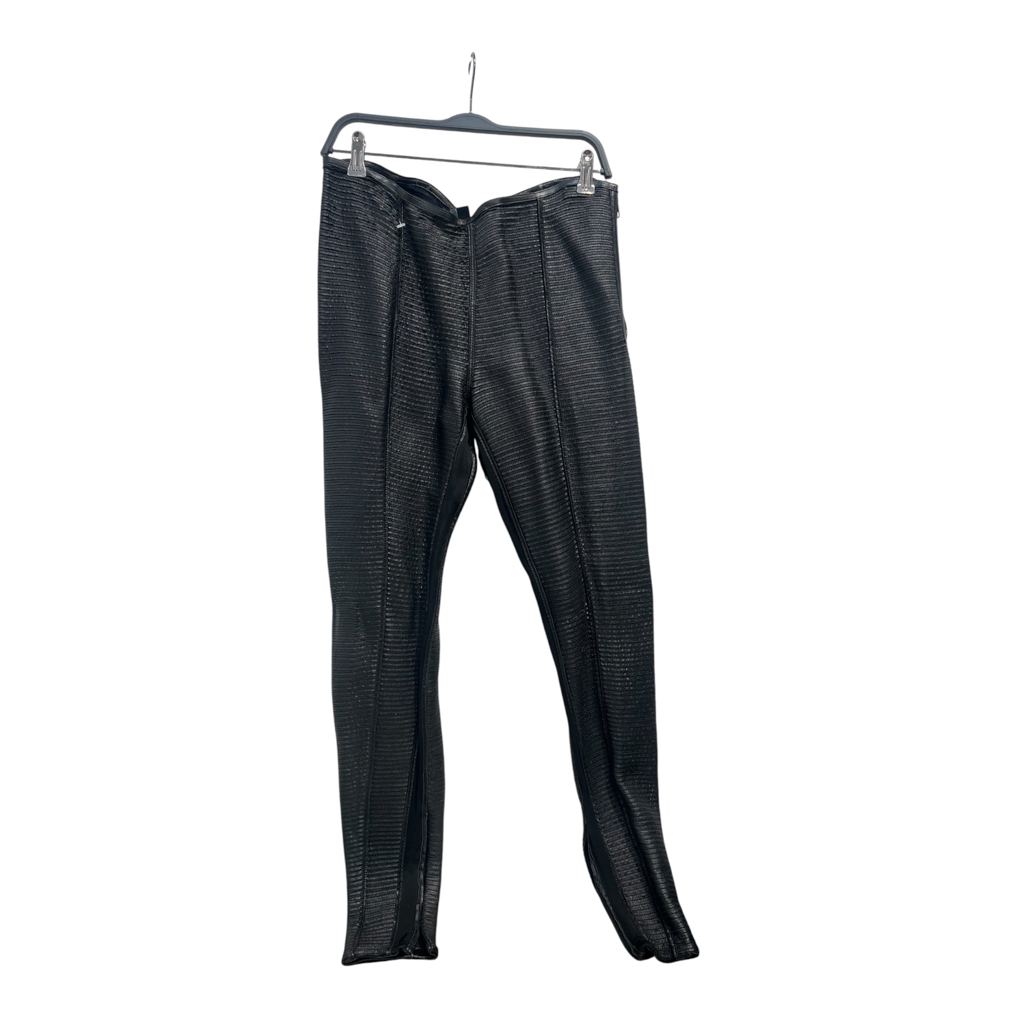 BURBERRY/Skinny Pants/46/Leather/BLK/leather cut and sew strips view 1