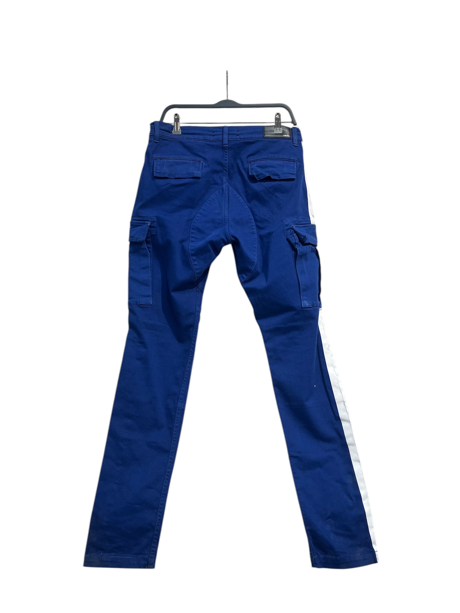 AMIRI/Skinny Pants/32/Cotton/BLU/CARGO WHT  PAINT STRIPE view 2