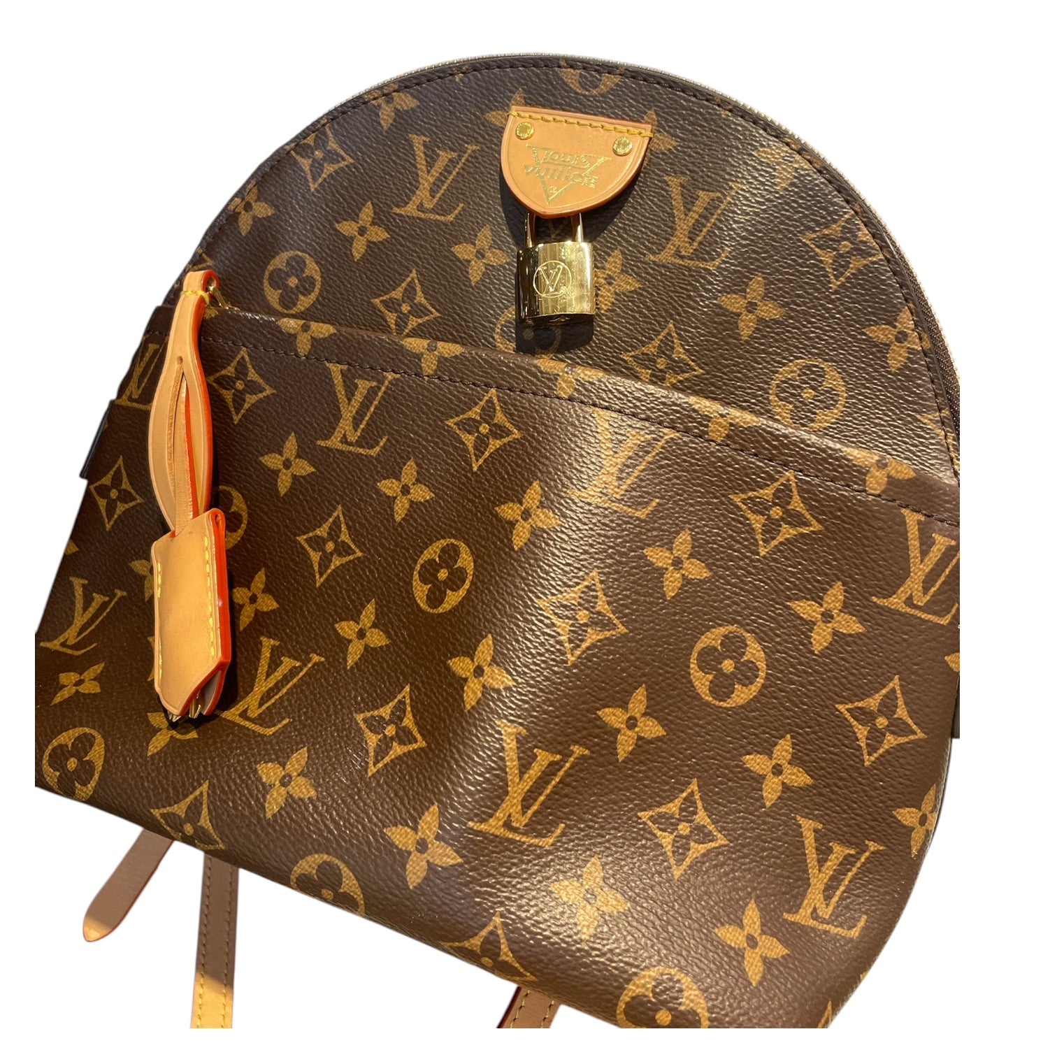 LOUIS VUITTON/Backpack/Monogram/Leather/BRW/MOON BACKPACK, LOCK ON FRNT view 3