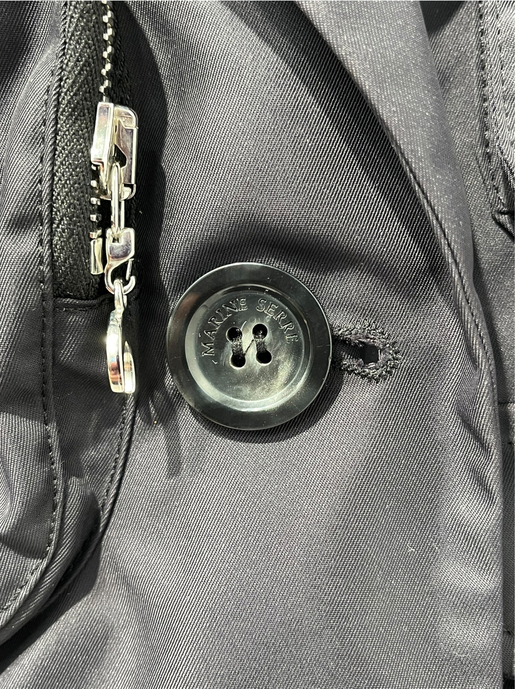 MARINE SERRE/Jacket/M/Polyester/BLK/Single Breasted/ZIPPER POCKETS SYNCH view 7