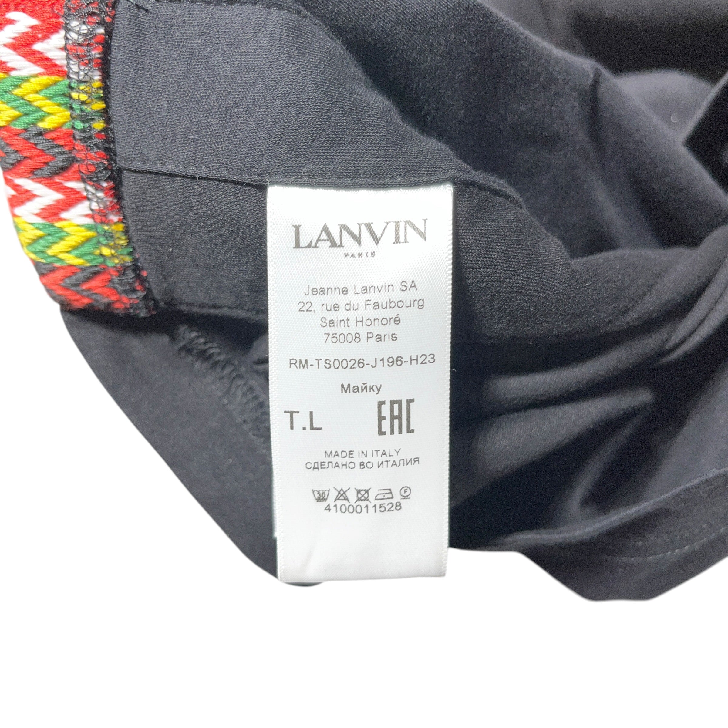 LANVIN/T-Shirt/Cotton/BLK/side curb view 3