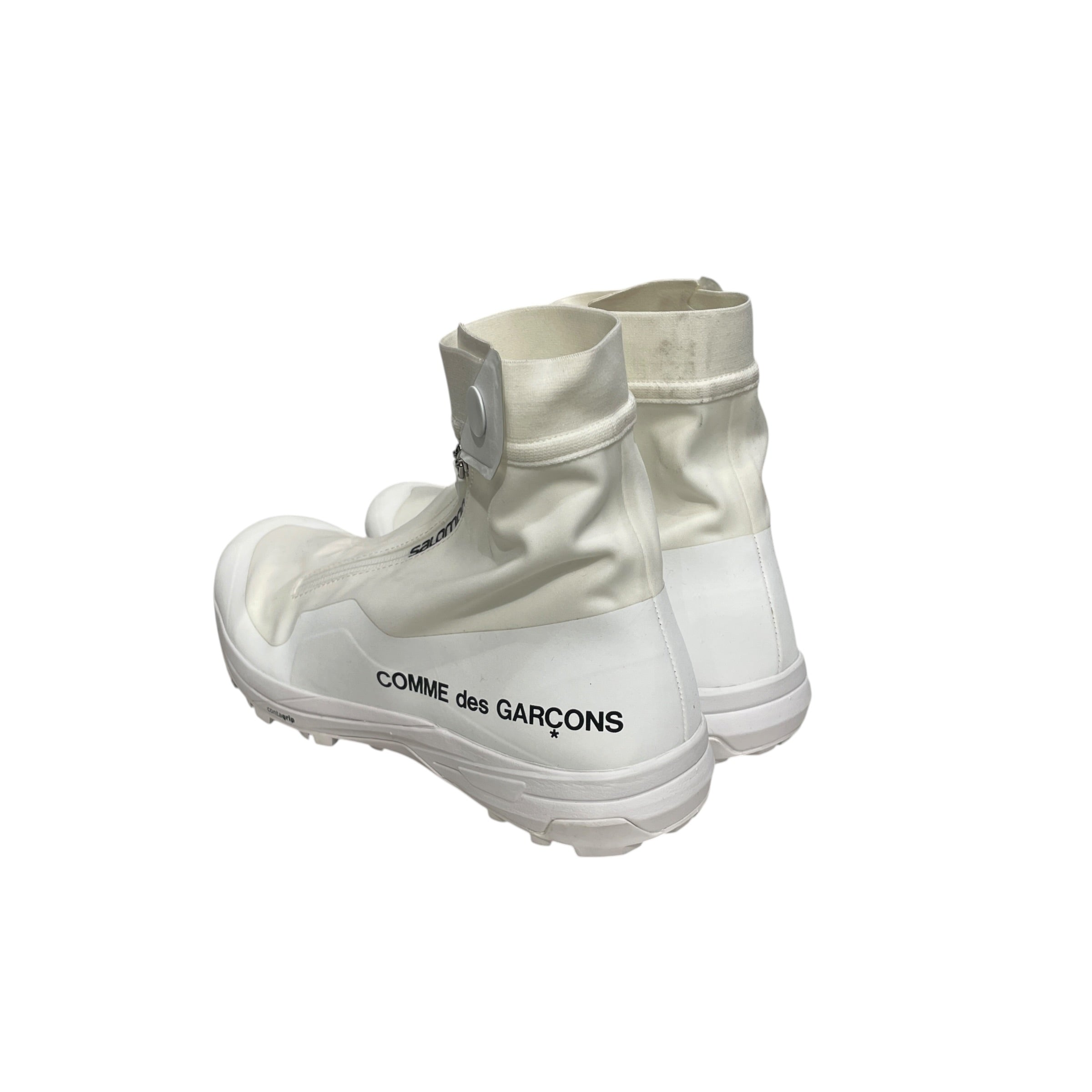 COMME des GARCONS/salomon/Hi-Sneakers/US 8.5/Nylon/WHT/DOUBLE SHOE INSIDE ZIPPER view 2