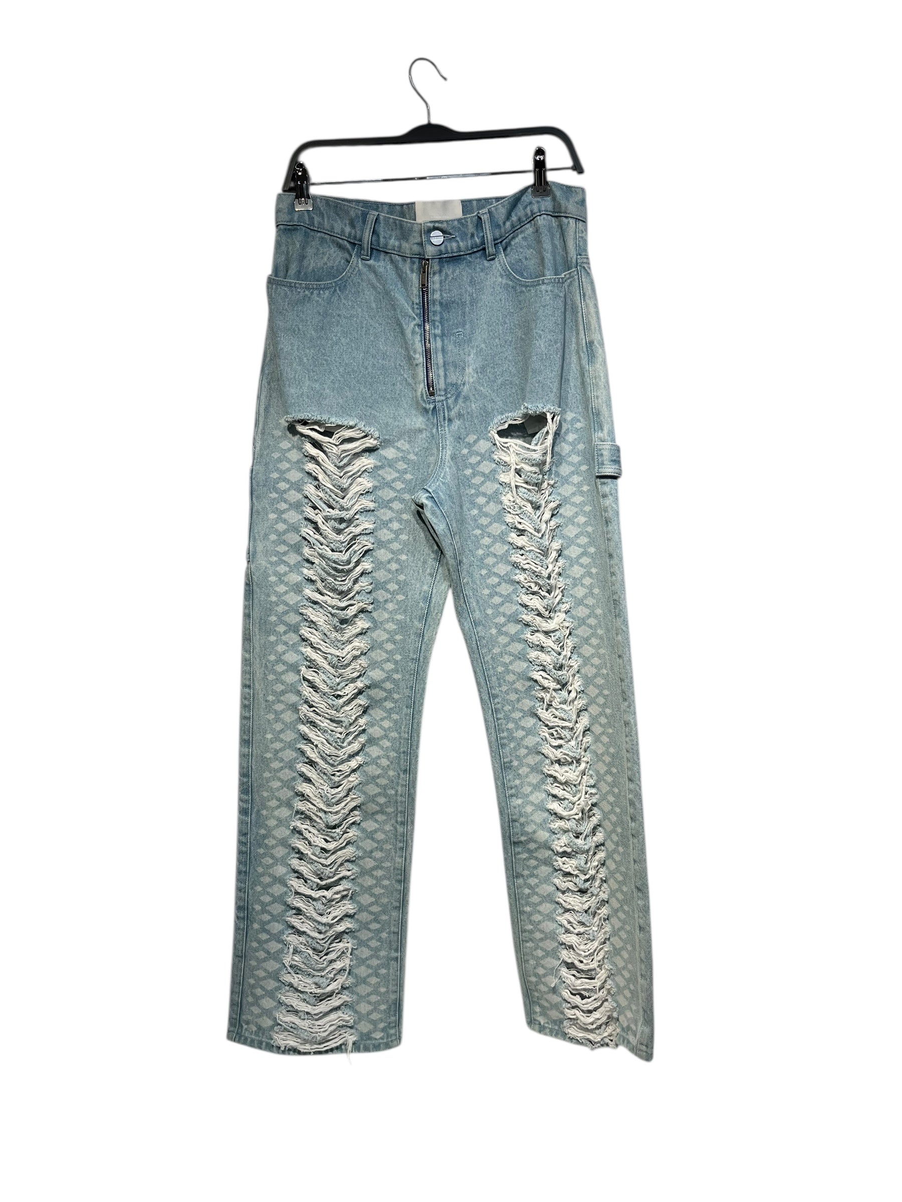 DION LEE/Straight Pants/OS/Denim/BLU/FRONT DISTRESSING view 1