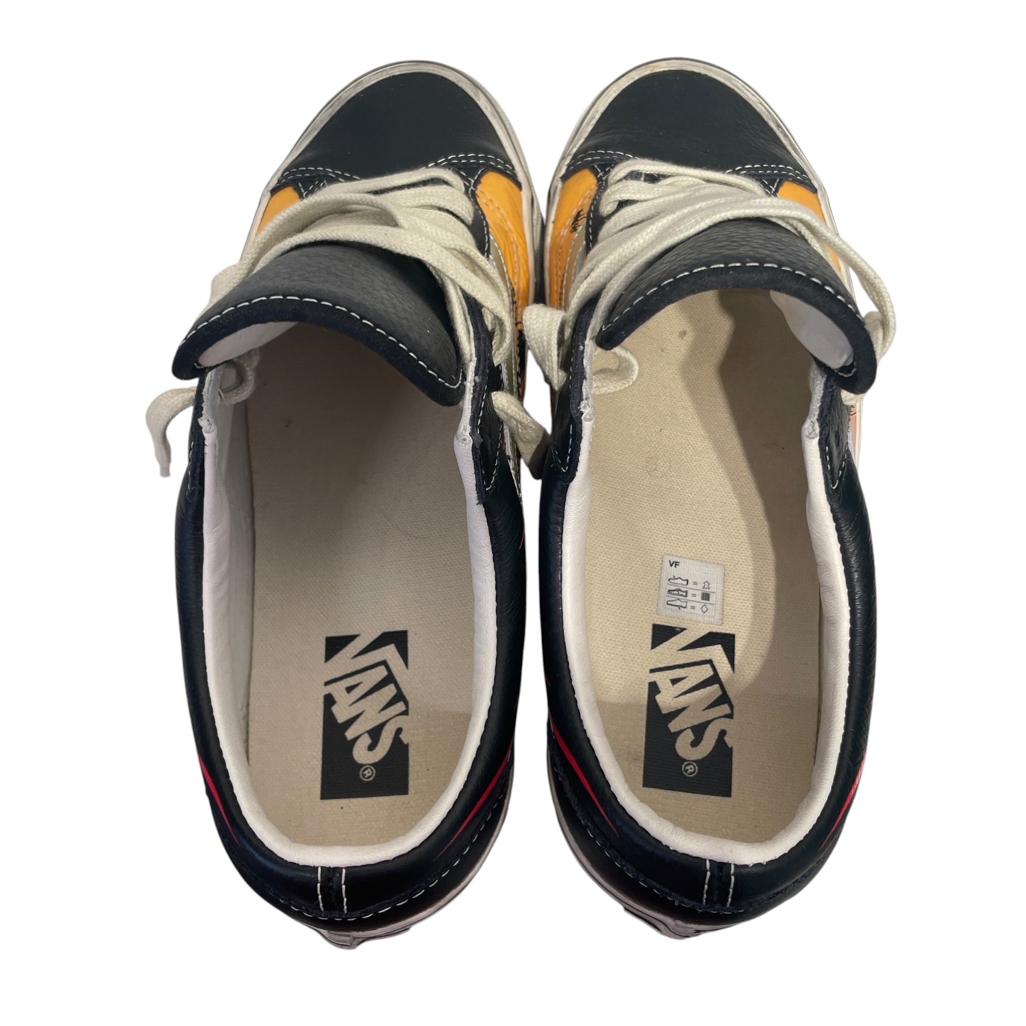 VANS/Low-Sneakers/US 9.5/Leather/BLK/lx old skool flames view 3