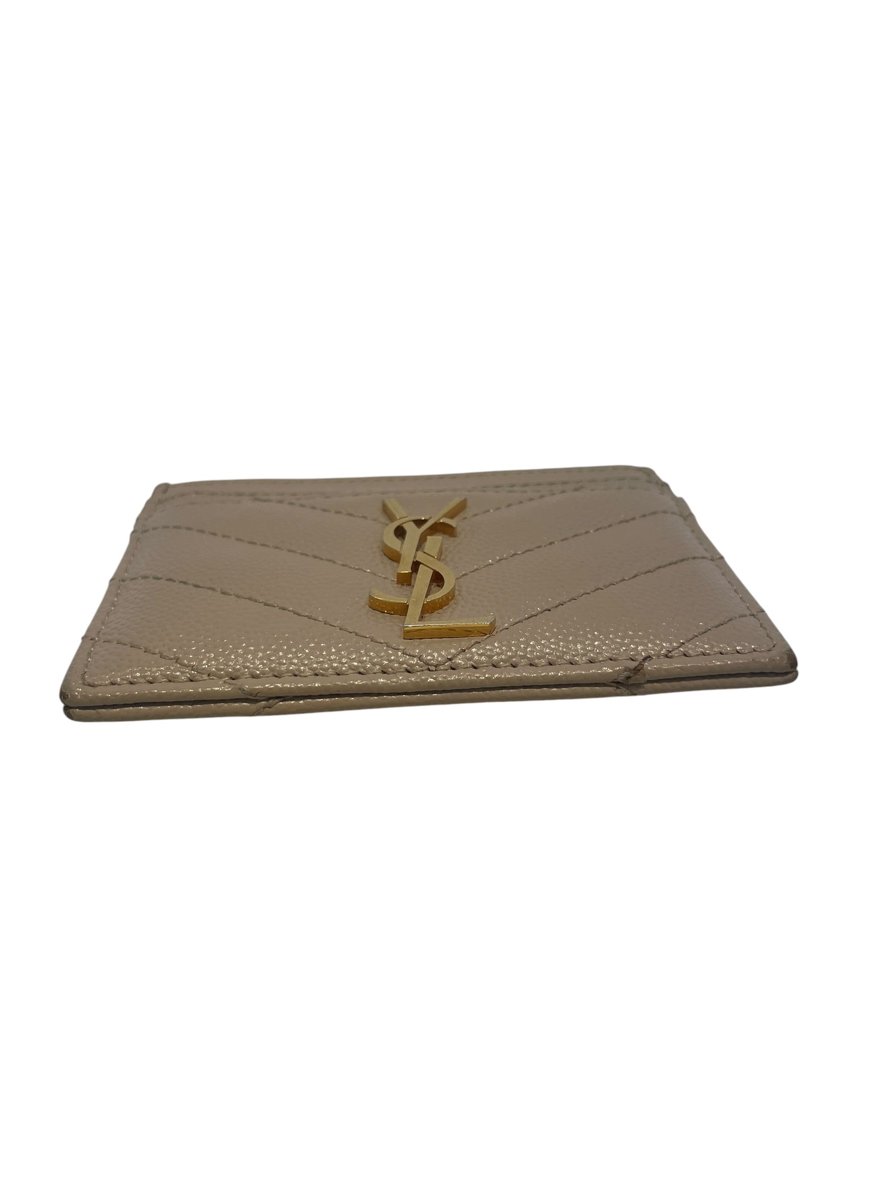 SAINT LAURENT/Wallet/Leather/CRM/L's/GOLD LOGO ON FRONT view 3