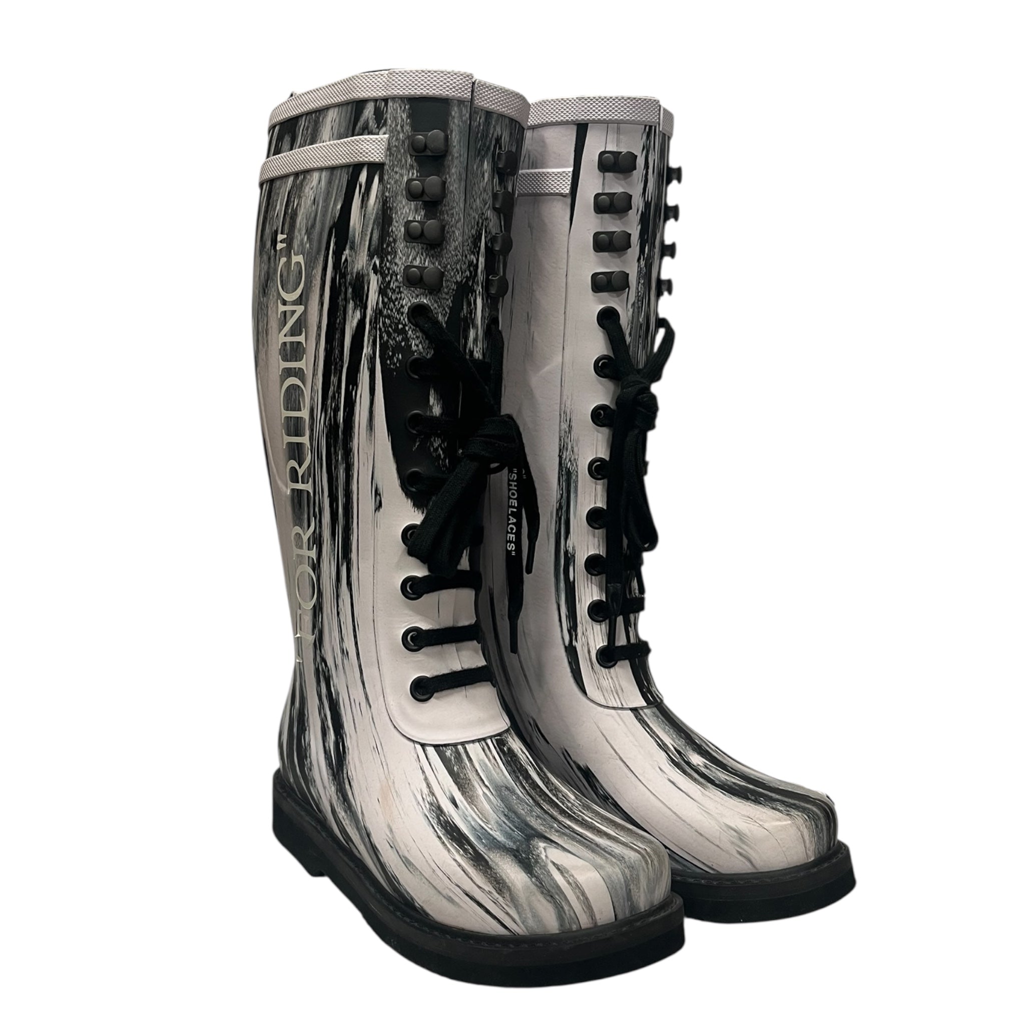 OFF-WHITE/Rain Boots/EU 38/All Over Print/WHT/"FOR RIDING" BOOTS view 1