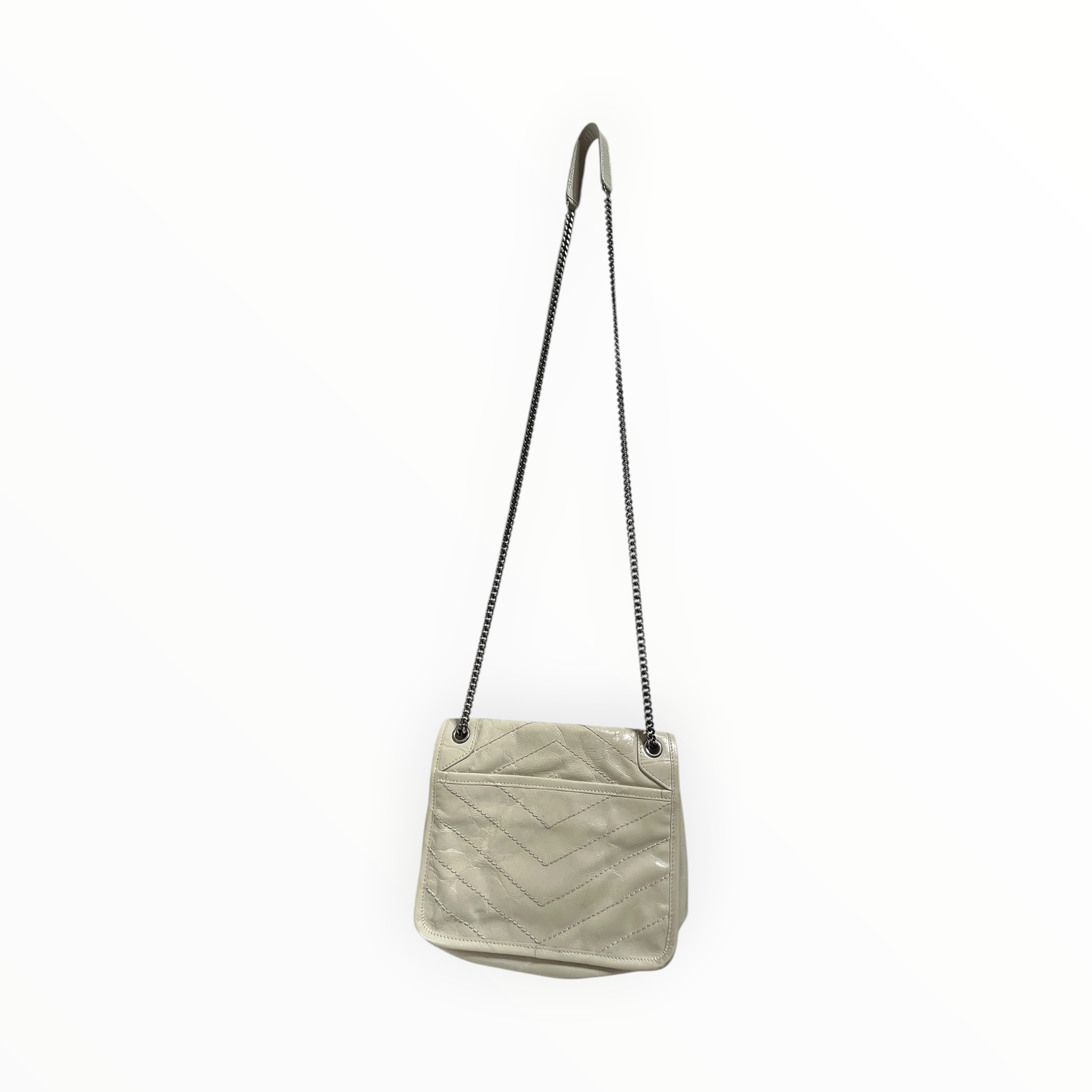 YVES SAINT LAURENT/Cross Body Bag/Angola/CRM/niki lambskin flap view 2