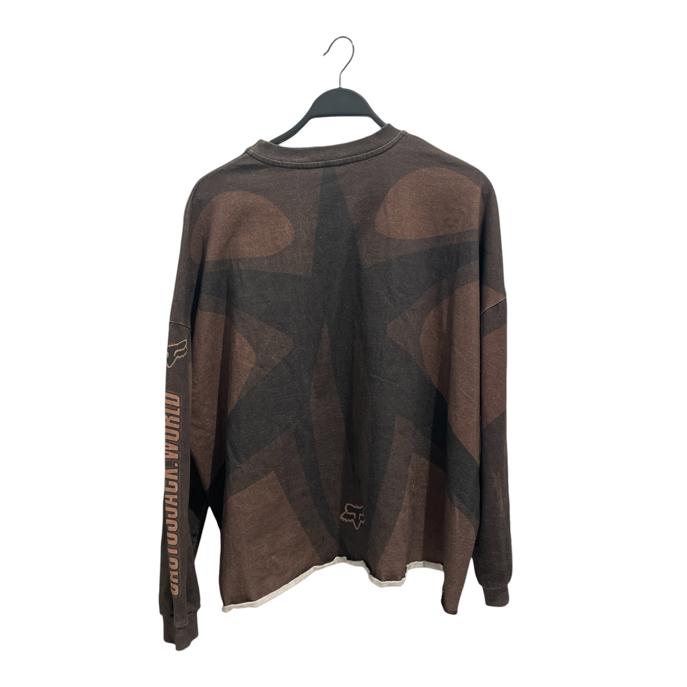 TRAVIS SCOTT/Fox Racing/Cut & Sew/L/Cotton/BRW/All Over Print/Long Sleeve Racing Cutoff view 2