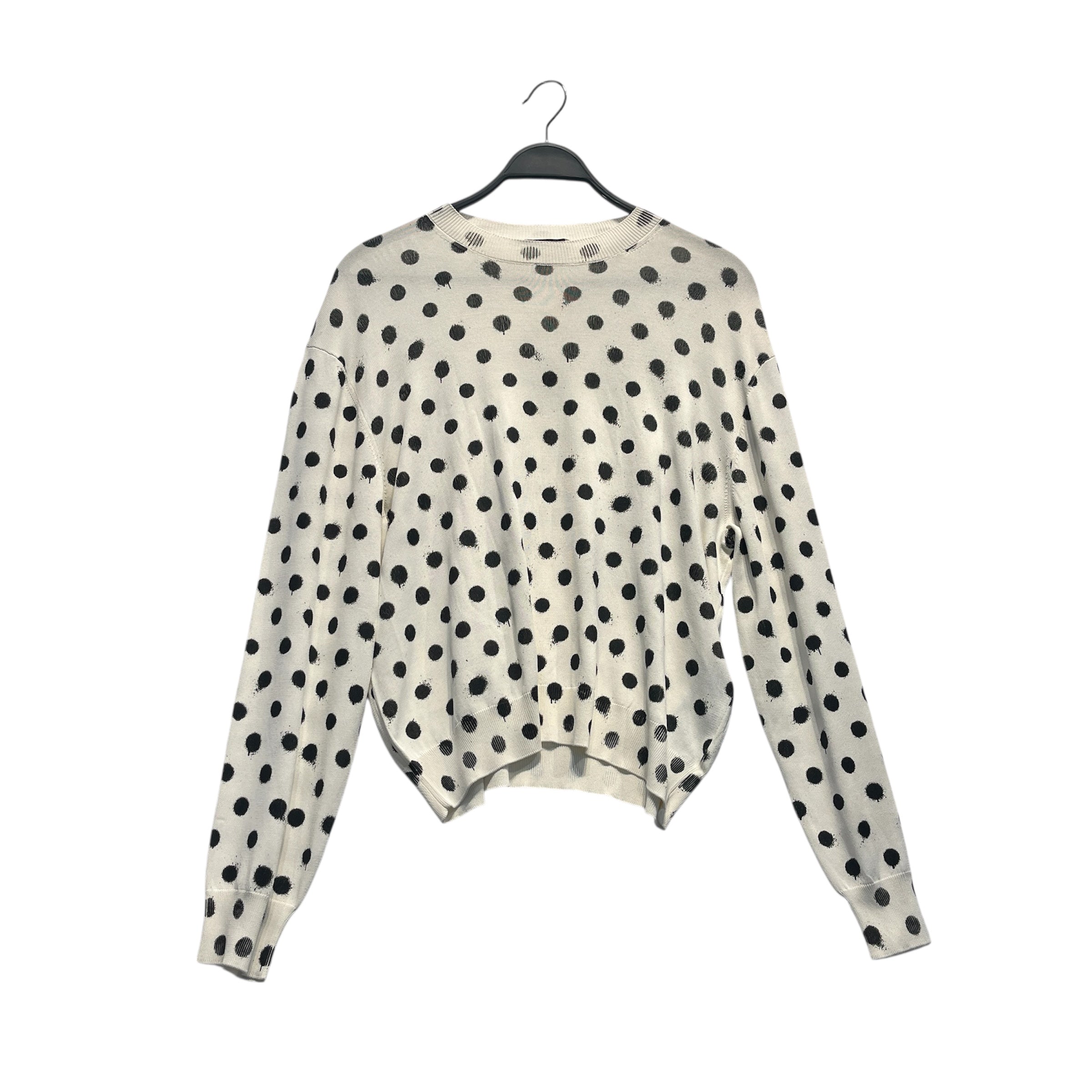 BALENCIAGA/Sweater/M/Polka dot/Cotton/WHT/POLKA DOT DRIP KNIT SWEATER view 1