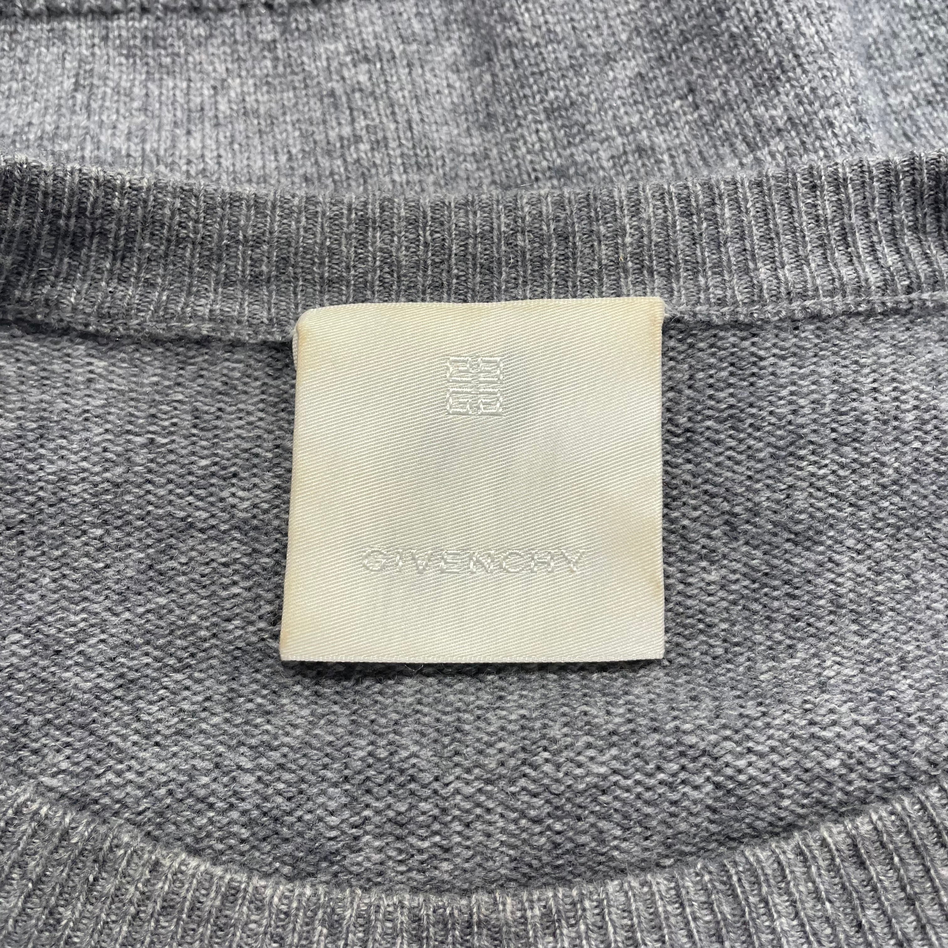 GIVENCHY/Sweater/L/Cashmere/GRY/tntarsia crewneck sweater view 3