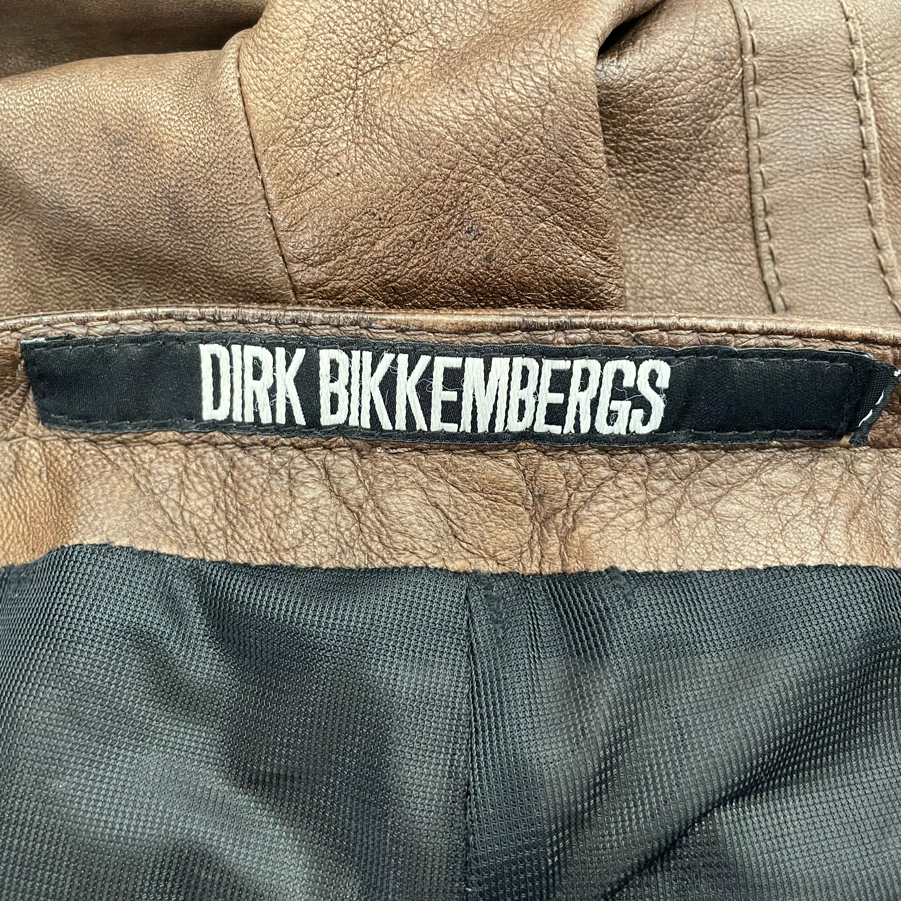 DIRK BIKKEMBERGS/Straight Pants/40/Leather/BRW/CURVED PANNEL LINED PANTS view 3