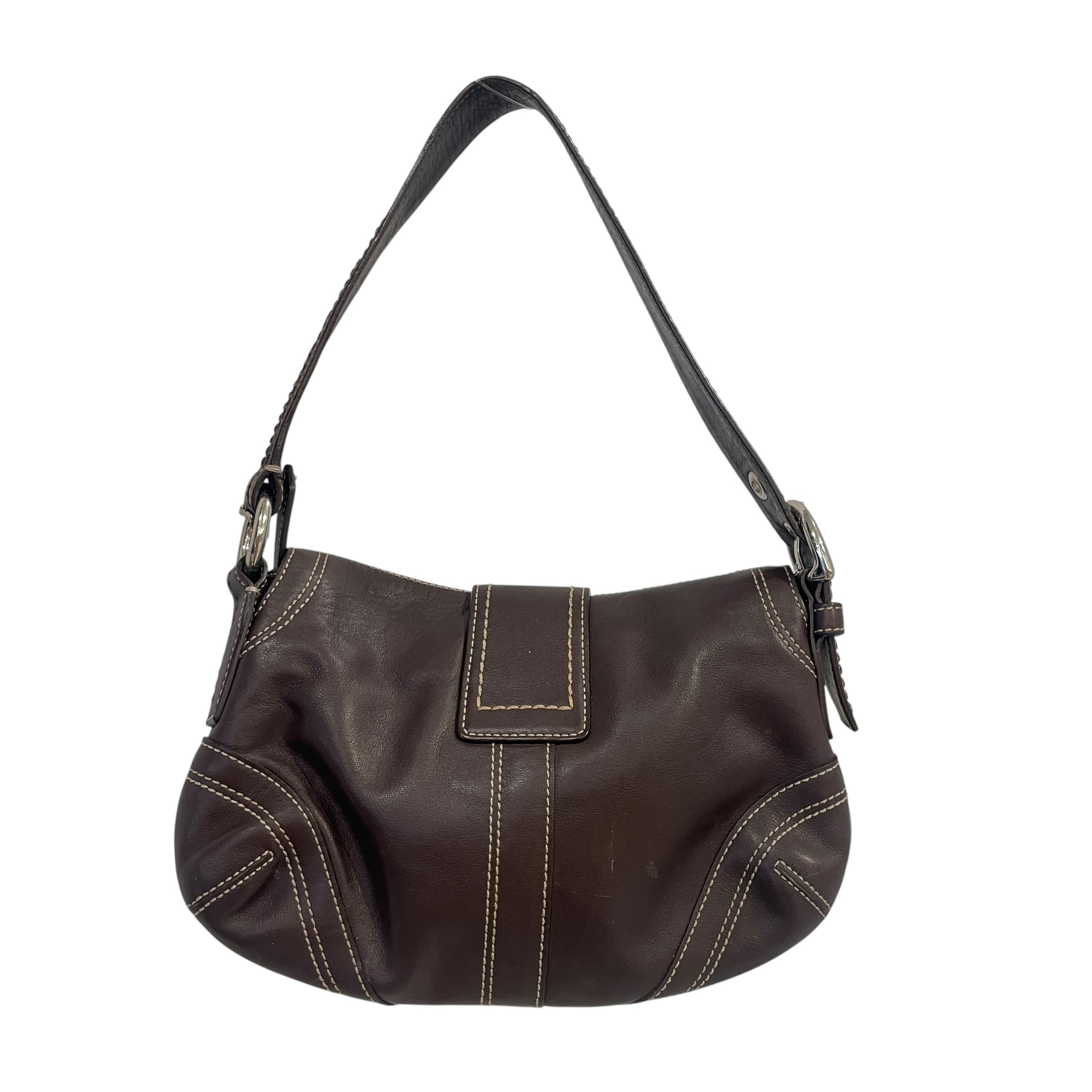 COACH/Hand Bag/Leather/BRW/SOHO FLAP BUCKLE SHOULDER BAG view 2