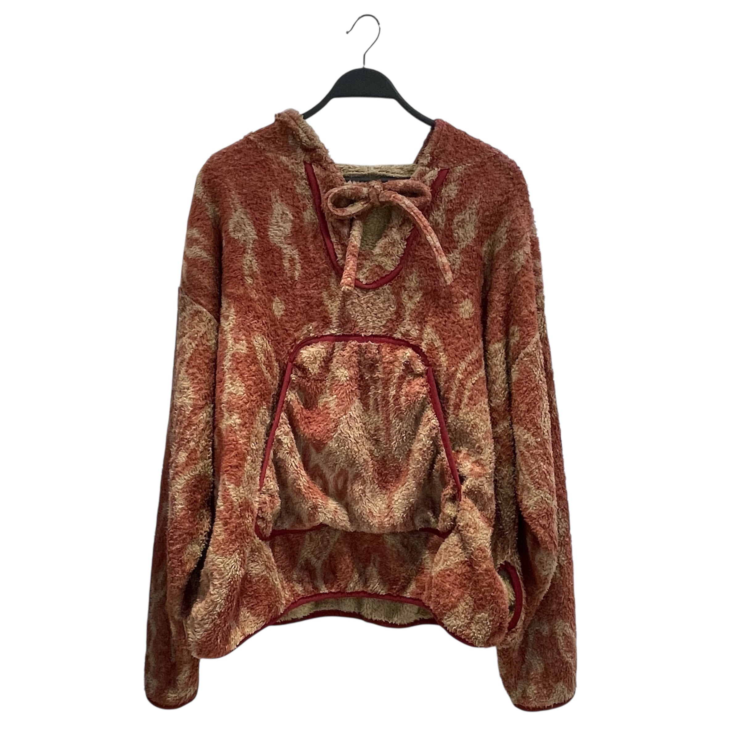 KAPITAL/Hoodie/M/L/All Over Print/Fake Fur/RED/FLEECE PULLOVER/ SIZE F view 1