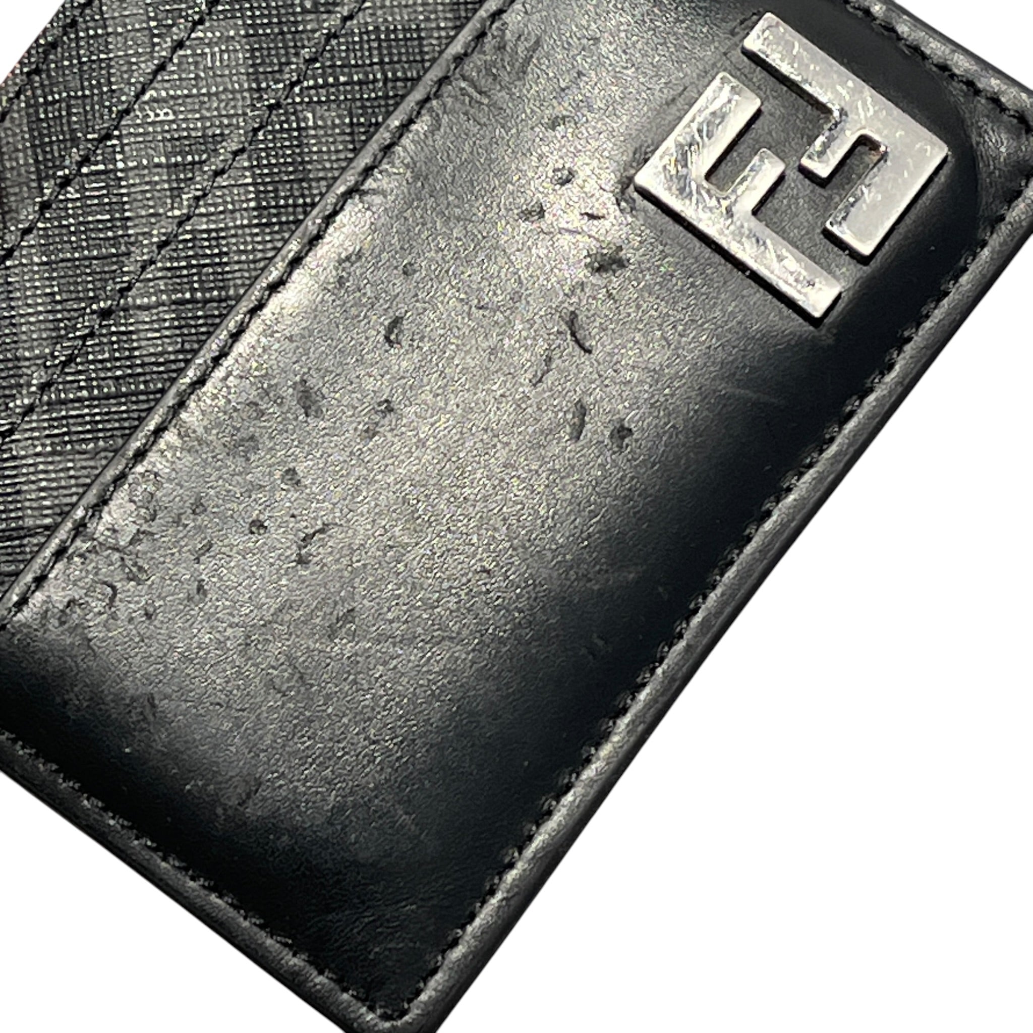 FENDI/Wallet/Monogram/Leather/BLK/Printed SLV/BLK Card Holder view 7