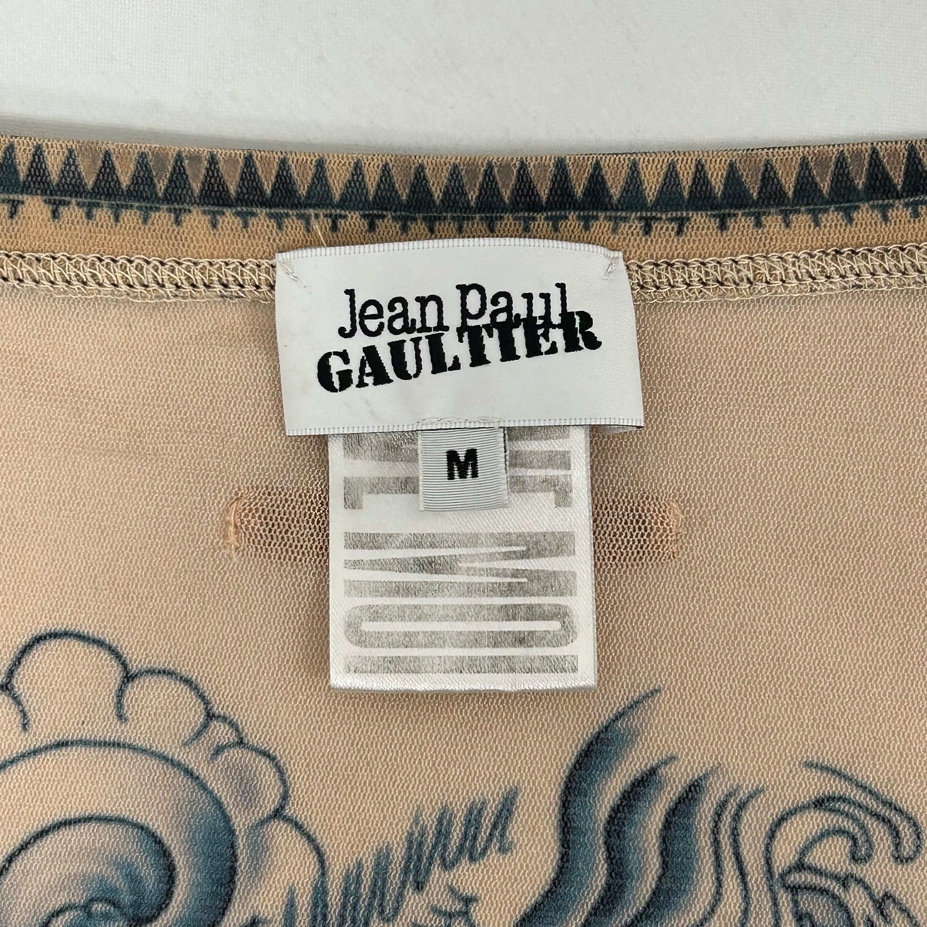 Jean Paul Gaultier/T-Shirt/M/Stripe/BEG/wrap tattoo view 3