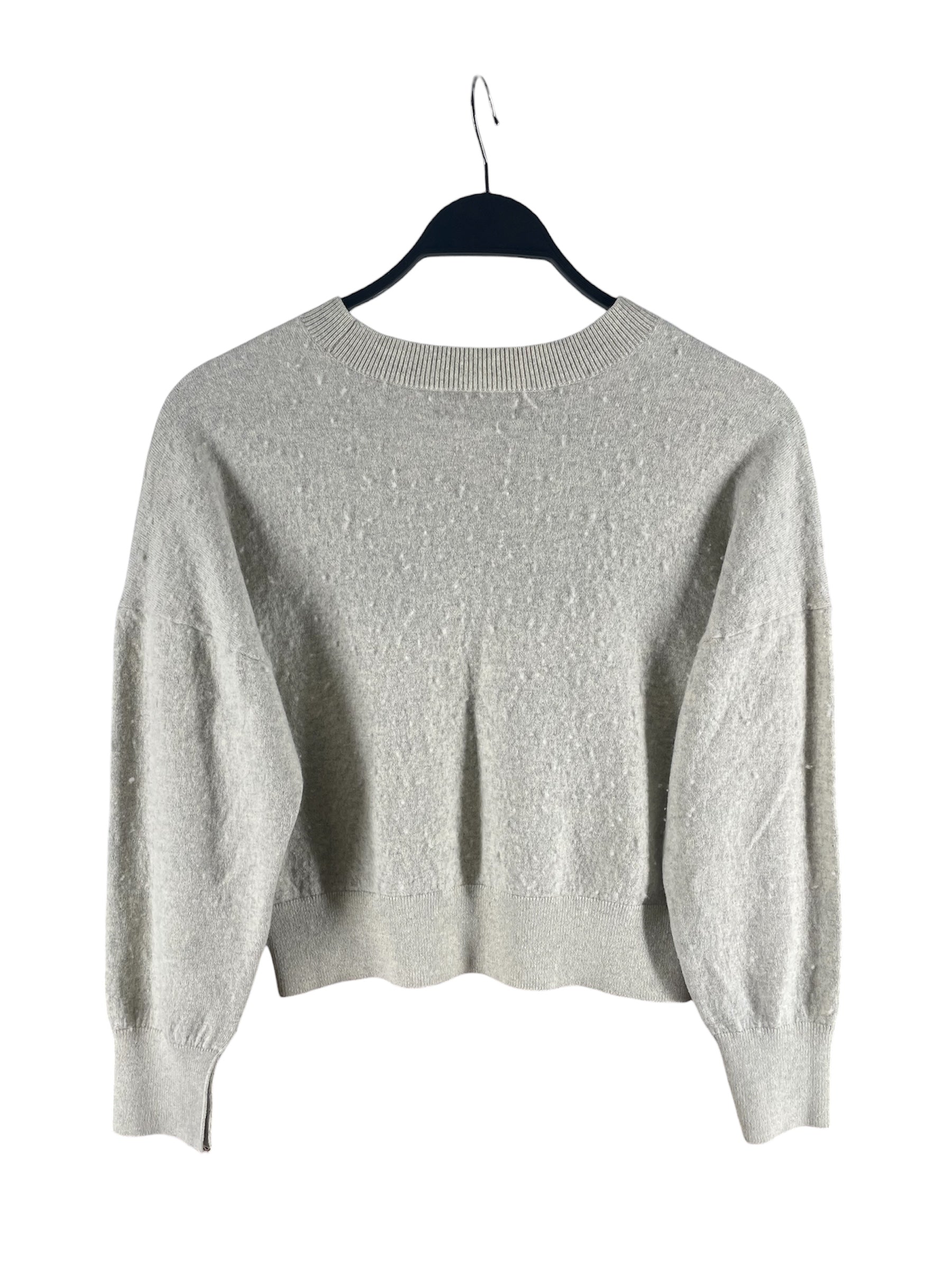 ISABEL MARANT ETOILE/Sweater/34/Cotton/GRY/INTARSIA KNIT LOGO SWEATSHIRT view 2