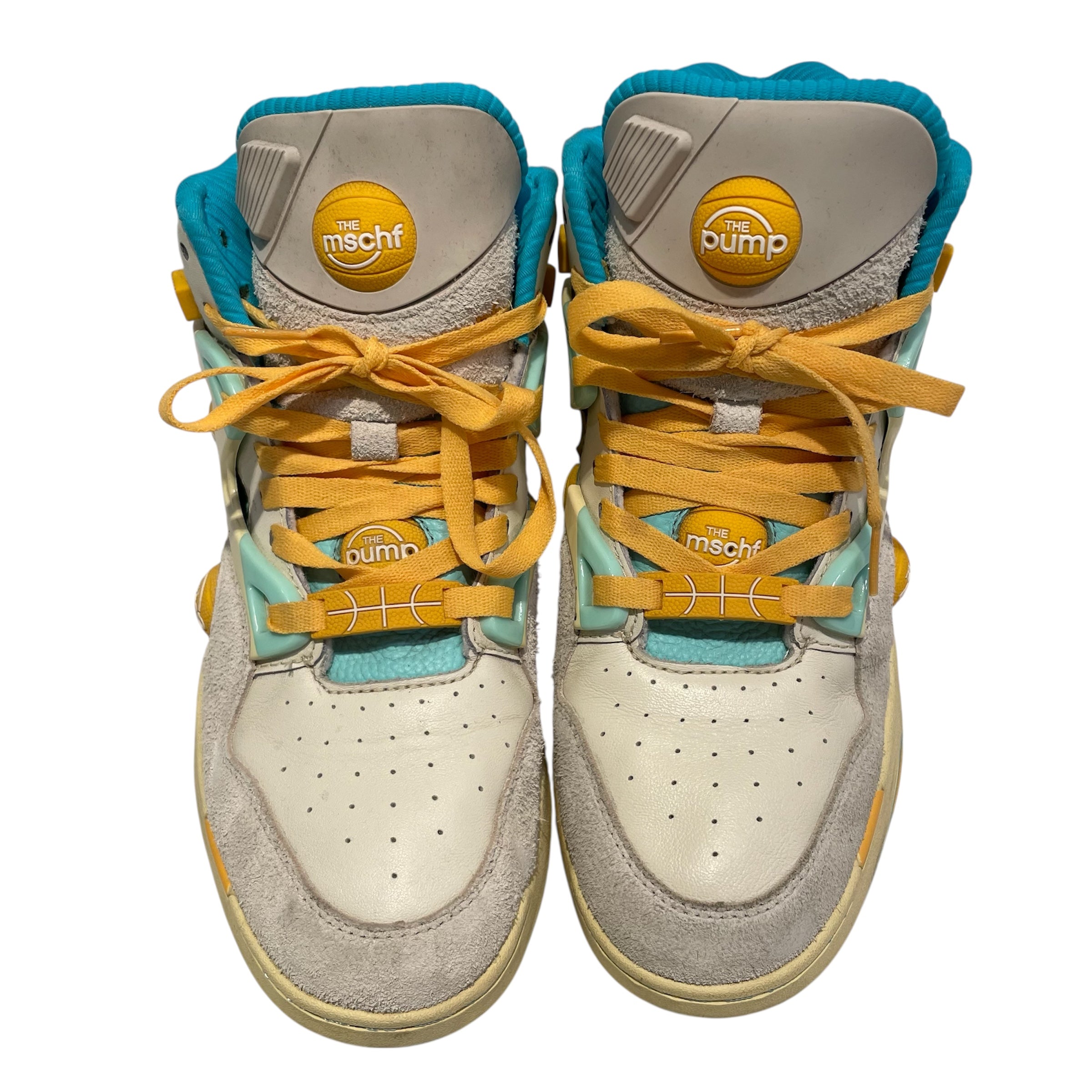 MSCHF/Reebok/Hi-Sneakers/US 7/MLT/pumps omni zone/aqua/wht/yllw view 3
