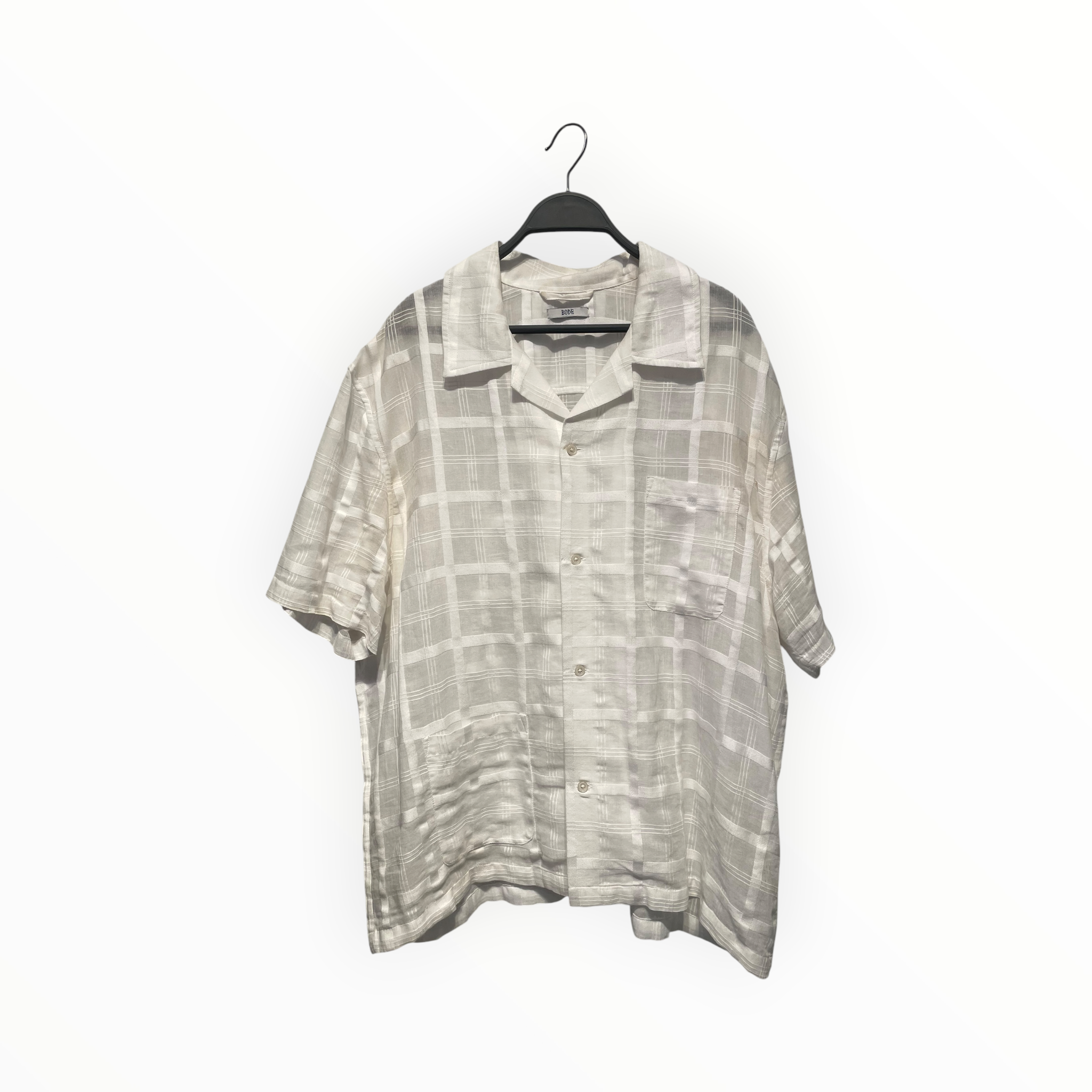 BODE/SS Shirt/XL/Cotton/WHT/SHEER SQUARE SHIRT view 1