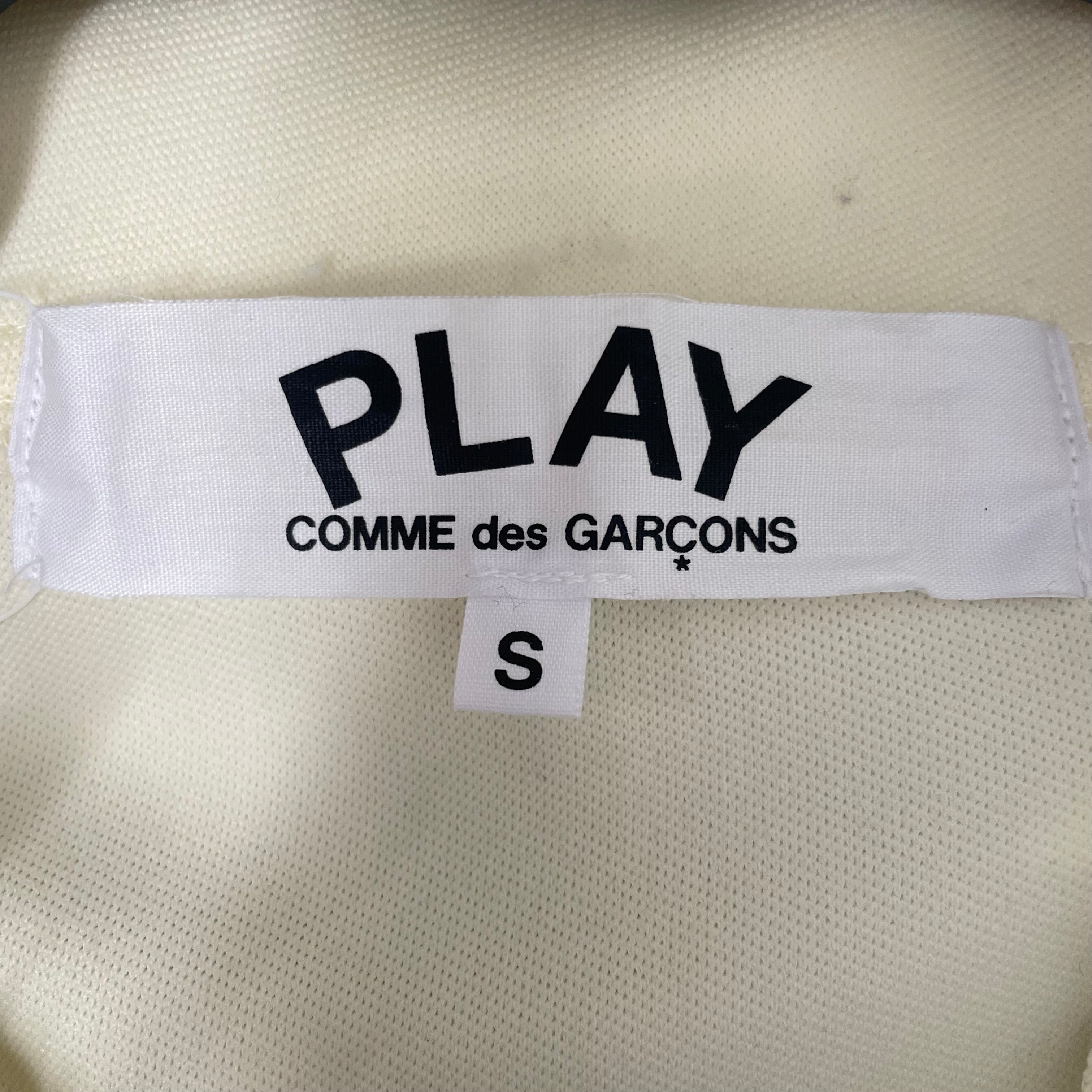 PLAY COMME des GARCONS/Zip Up Hoodie/S/Polyester/CRM/TURTLENECK view 3