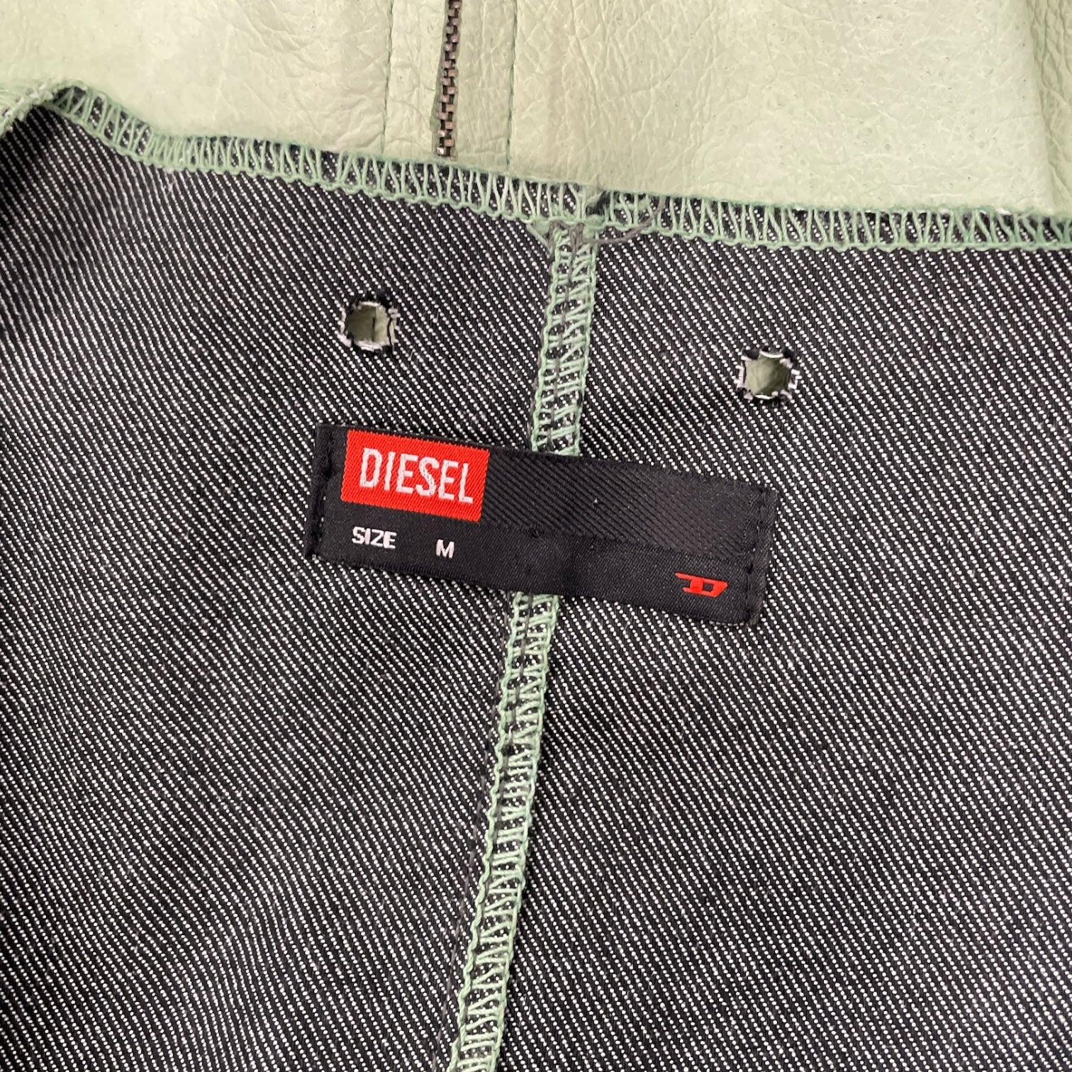 DIESEL/Vest/M/Leather/GRN/mint green stitch vest view 3