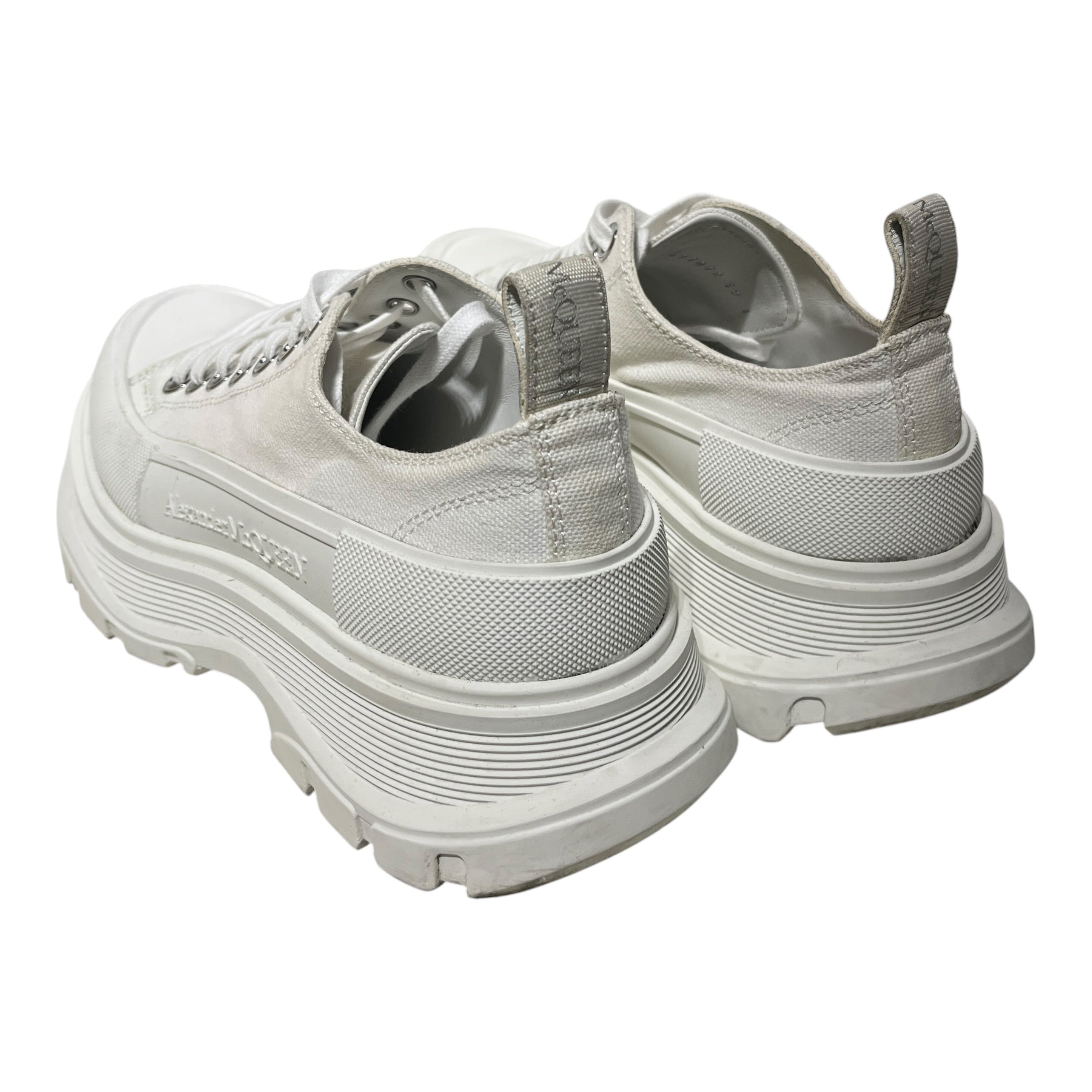 Alexander McQueen/Low-Sneakers/EU 39/Cotton/WHT/chunky sole view 2