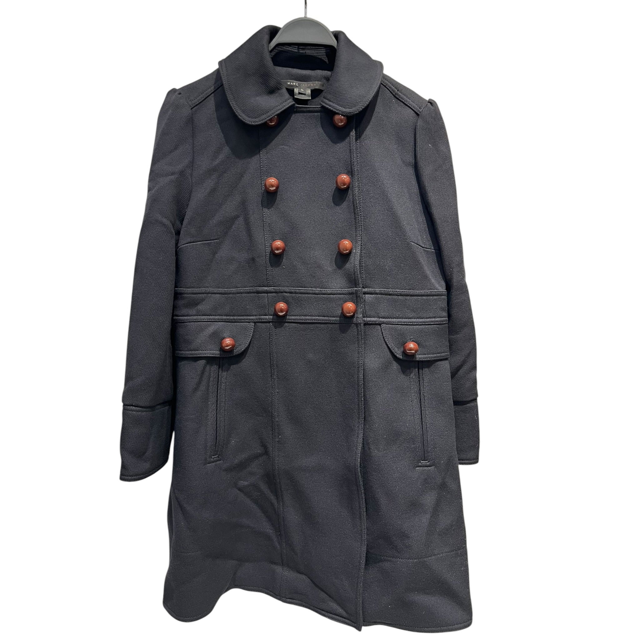 MARC JACOBS/Trench Coat/L/Wool/NVY/Wool Trench, white/red lined view 1