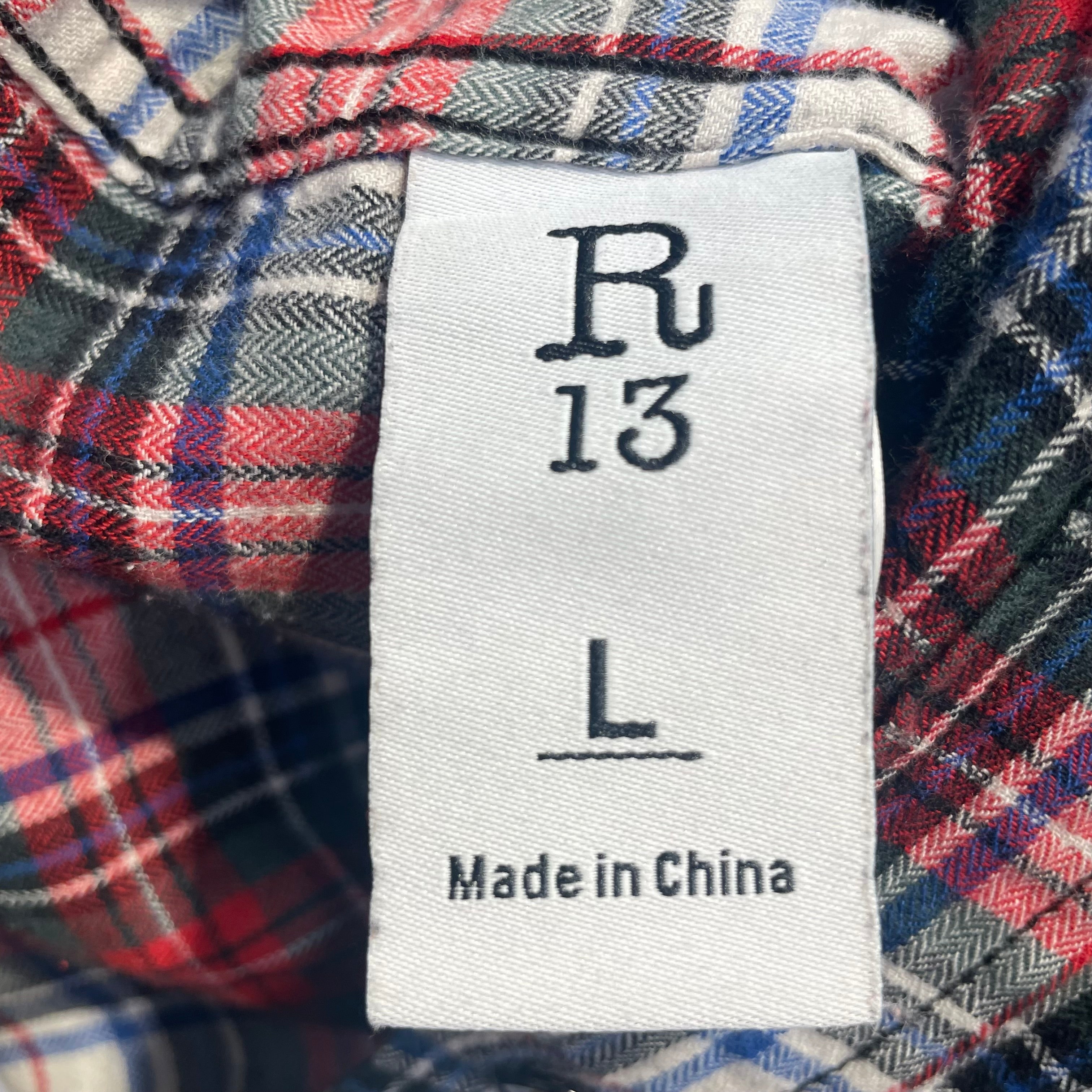 R13/Flannel Shirt/L/Cotton/MLT/Plaid/ZIPPER POCKET view 4