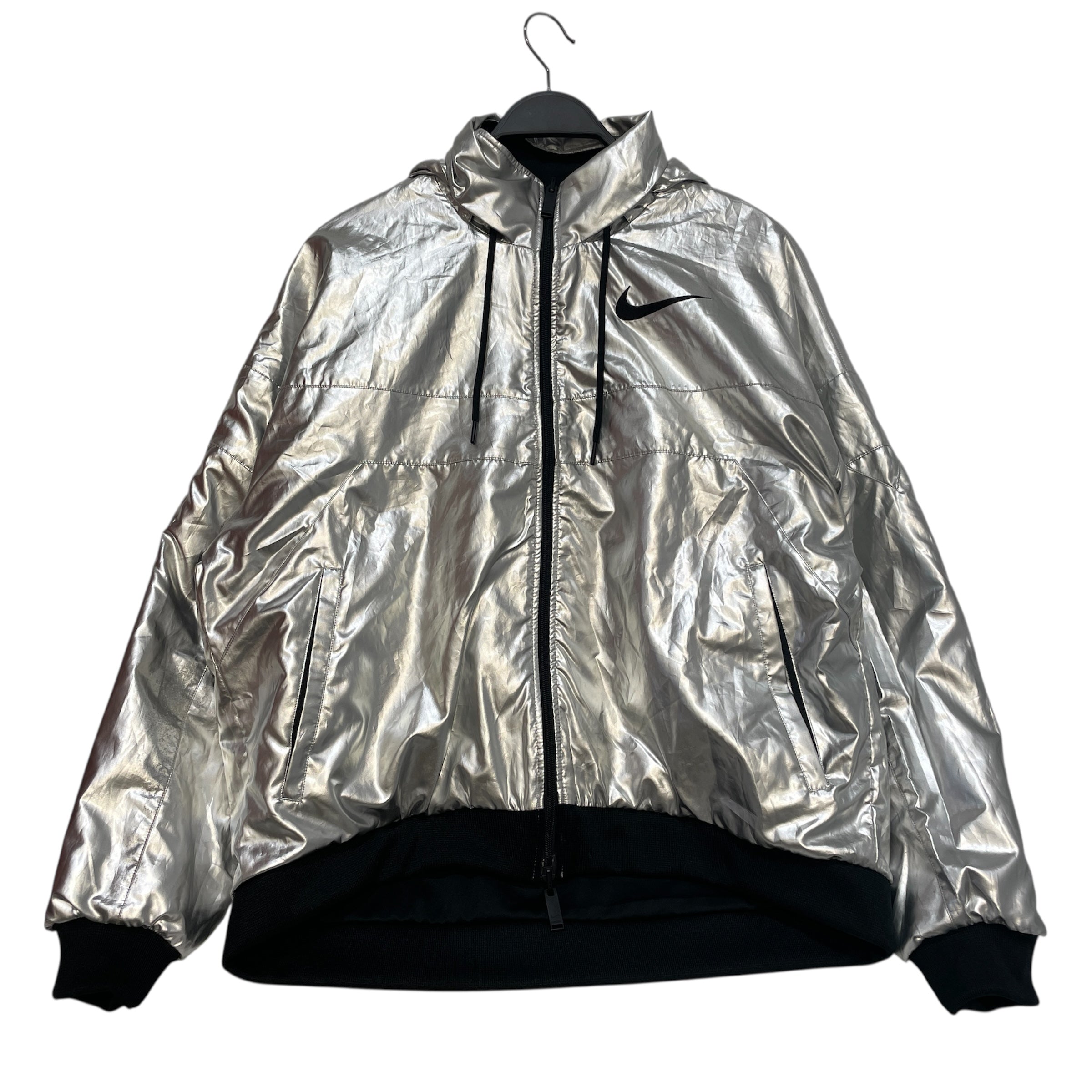 NIKE/AMBUSH/Zip Up Hoodie/M/Nylon/BLK/Reversable Zip up hoodie view 3