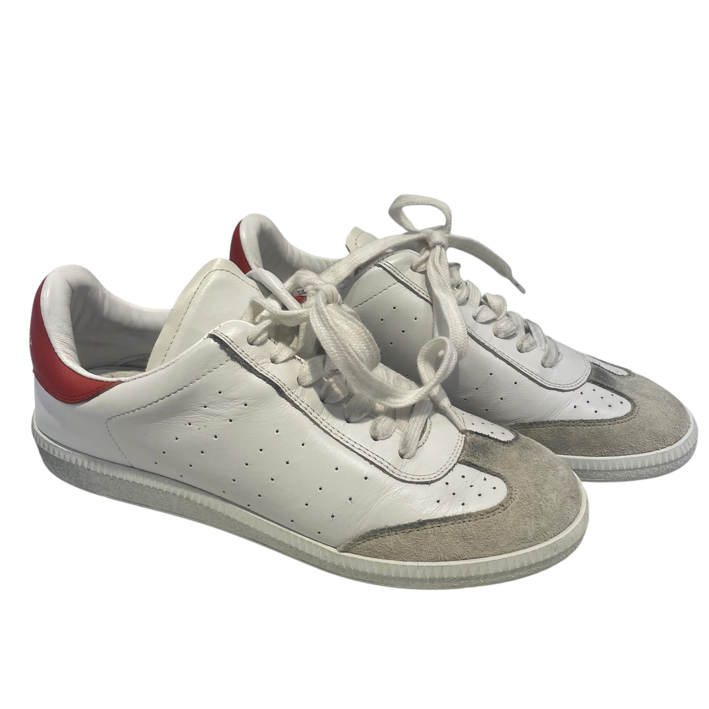 ISABEL MARANT/Low-Sneakers/US 6/Leather/WHT/beth leather trainers /red view 1