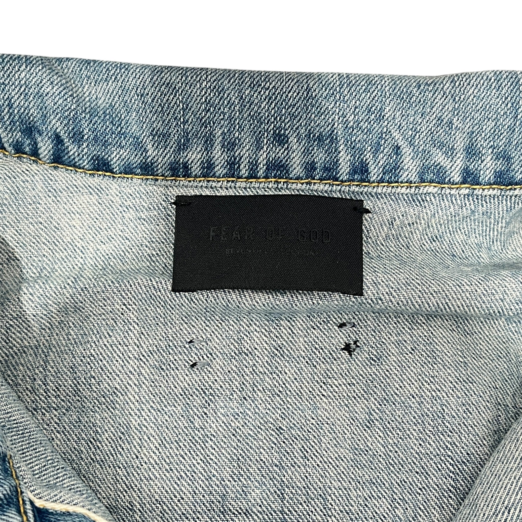 FEAR OF GOD/Denim Jkt/M/Denim/BLU/LIGHTWASH DENIM TRUCKER 6TH view 3