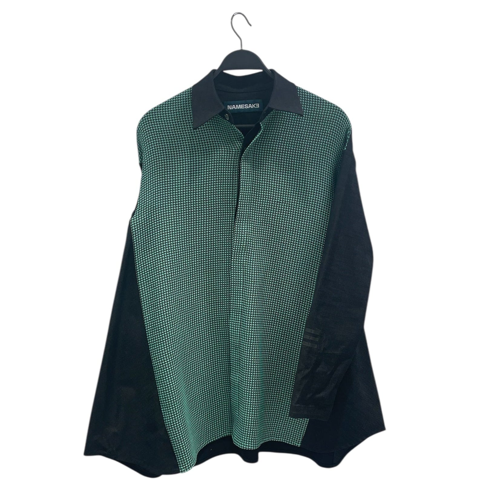 NAMESAKE/LS Shirt/XS/Cotton/GRN/Gingham Check/KNITTED FRONT/GRN/BLK view 1