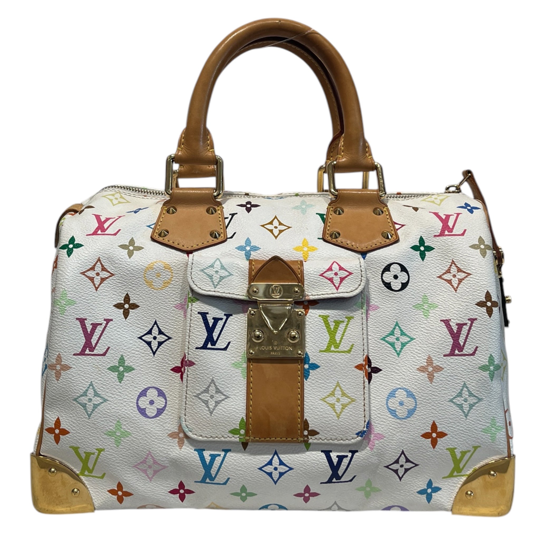 LOUIS VUITTON/Hand Bag/Monogram/Leather/WHT/multi color speedy 30 view 1