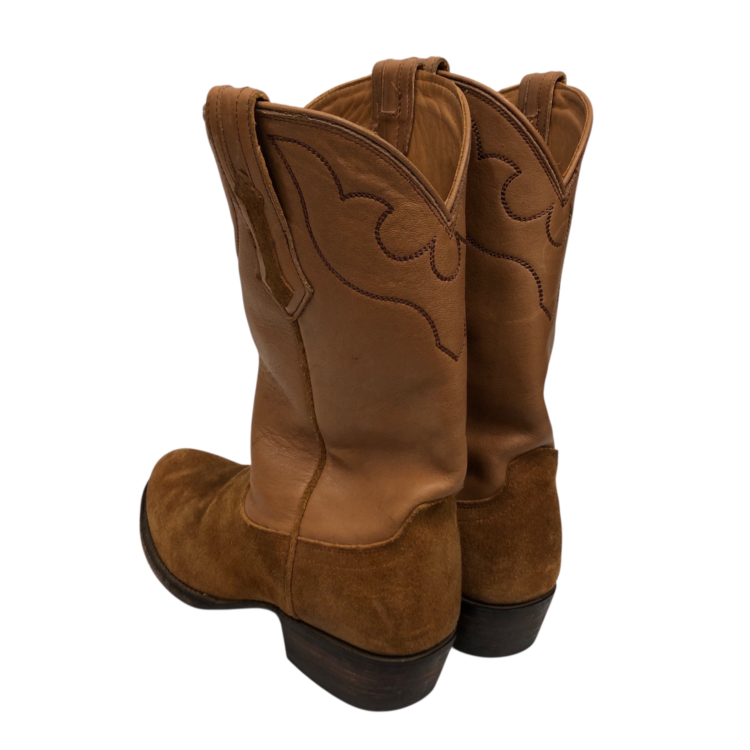 TECOVAS/Cowboy Boots/US 8/Suede/BRW/dark browl heel view 2