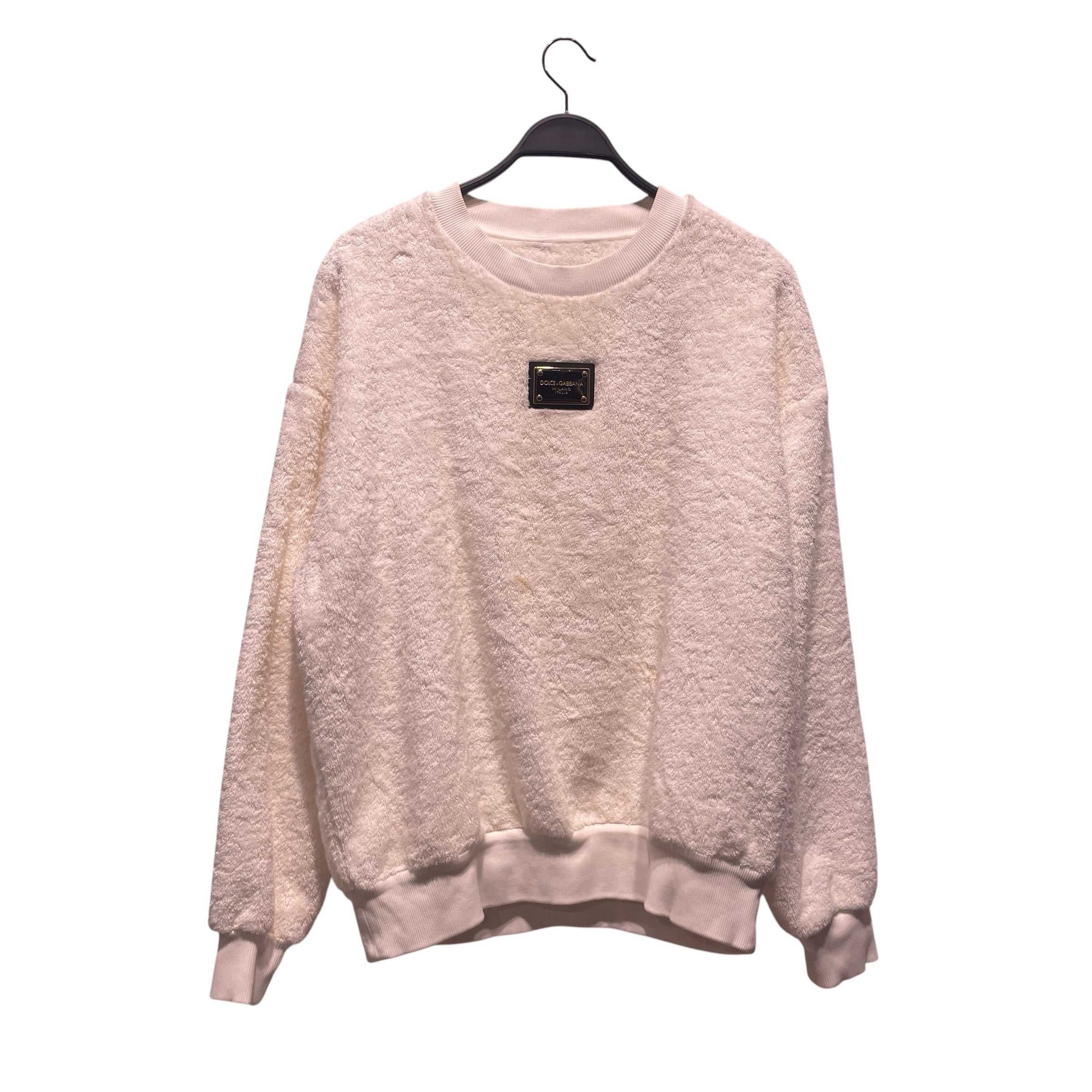 DOLCE&GABBANA/Tops/XL/Cotton/WHT/BRASS LOGO SWEATER view 1