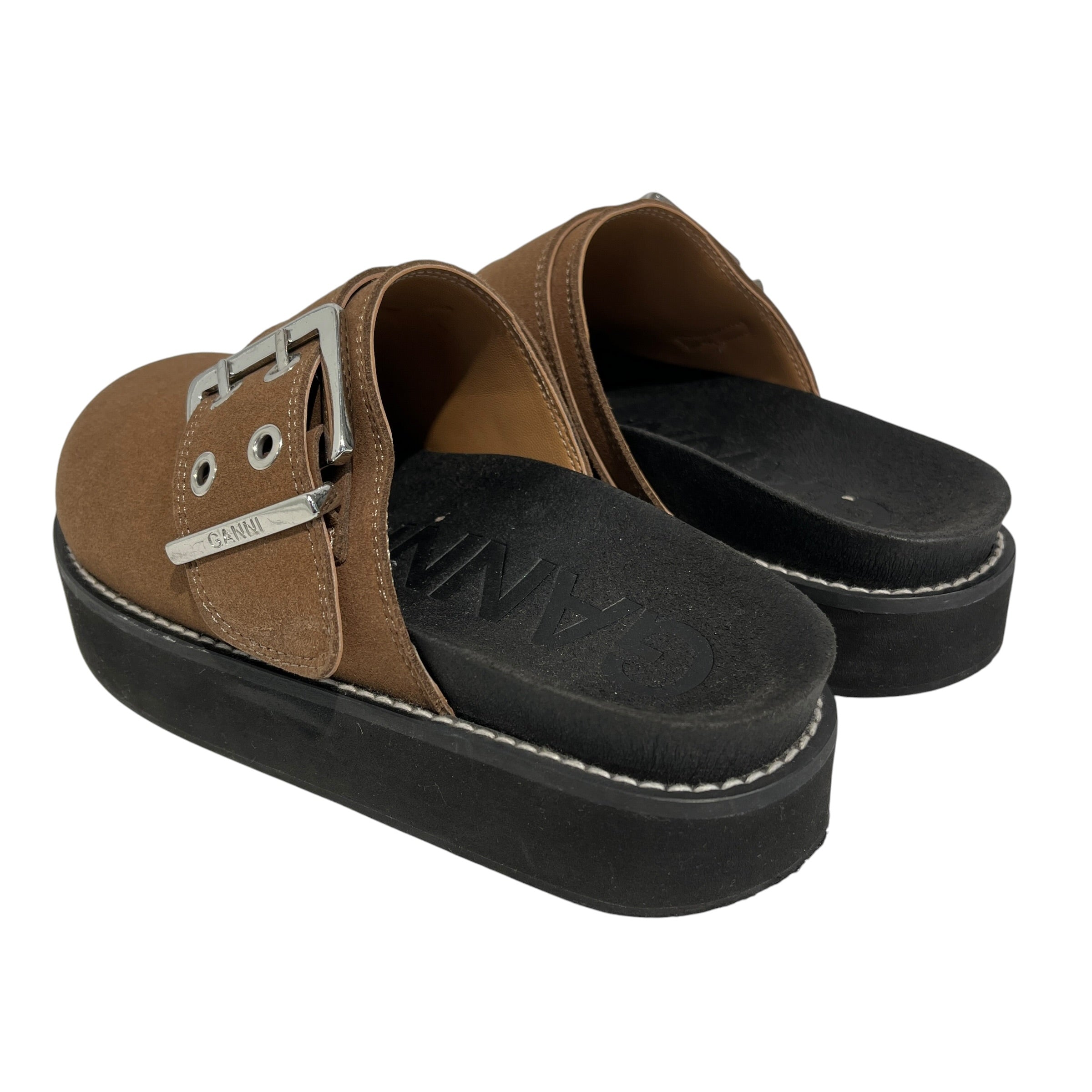 GANNI/Loafers/US 5/Suede/CRM/Buckle Mule view 2