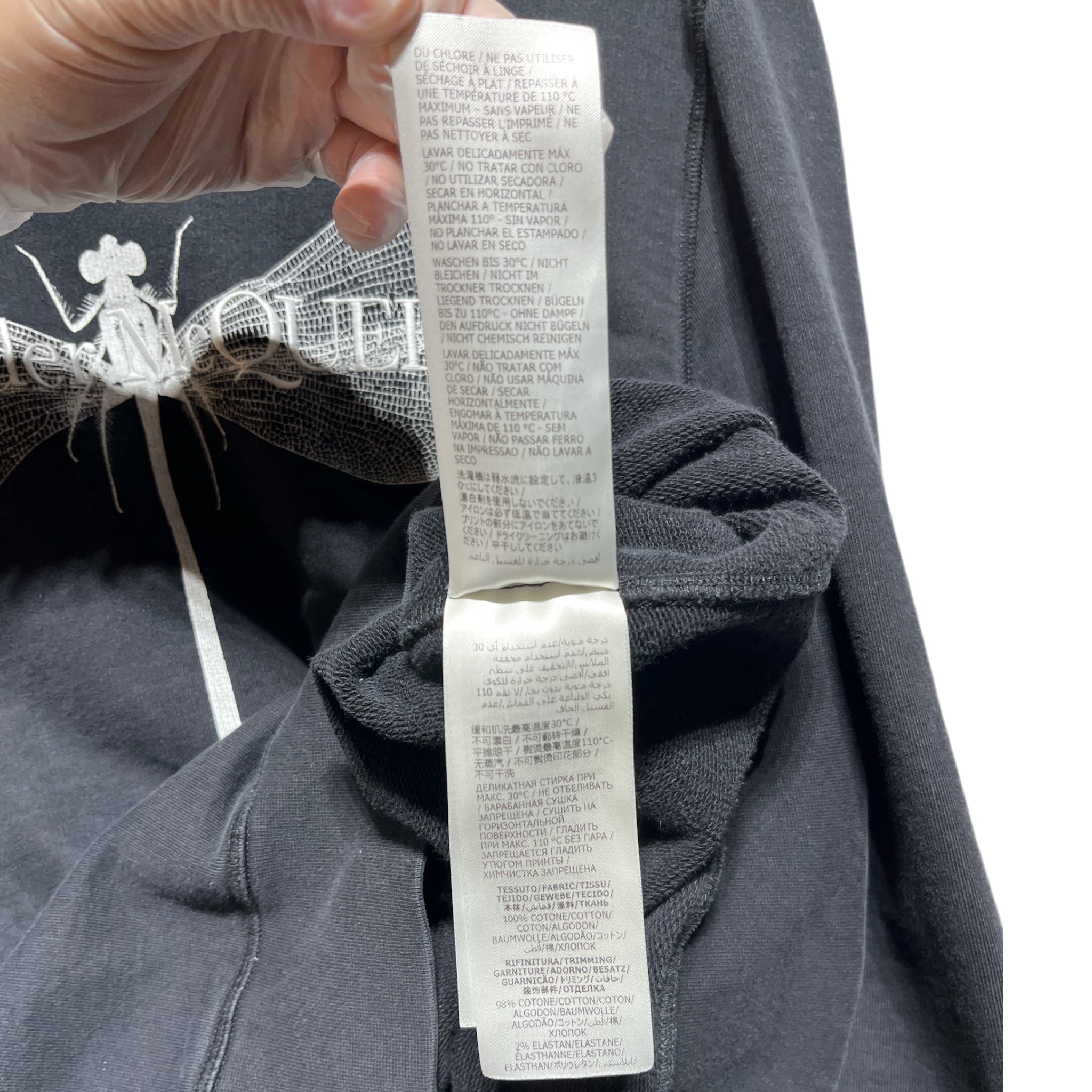 Alexander McQueen/Sweatshirt/M/Cotton/BLK/INVERSE DRAGONFLY view 5