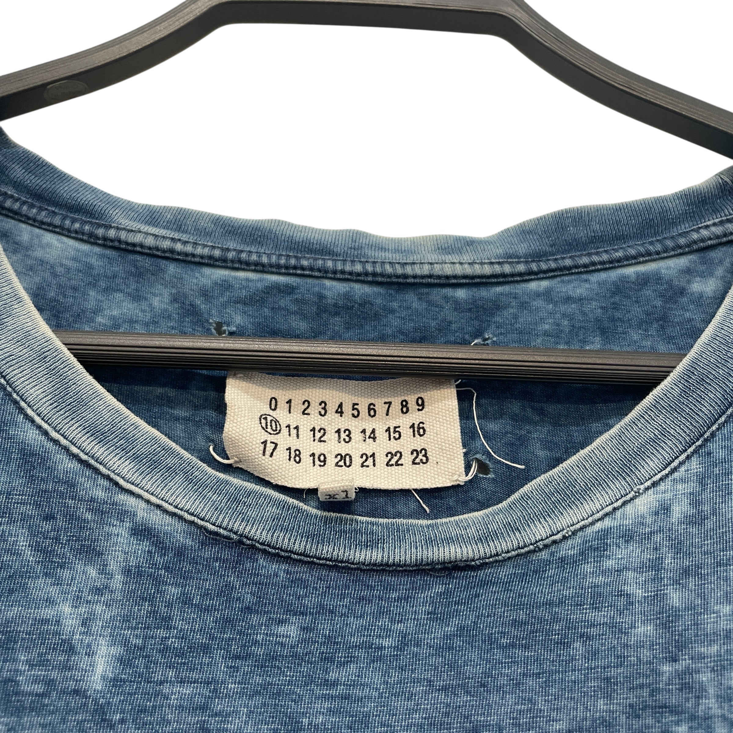 Maison Margiela/T-Shirt/XL/Cotton/BLU/All Over Print/Acid Wash Distressed Tee view 3