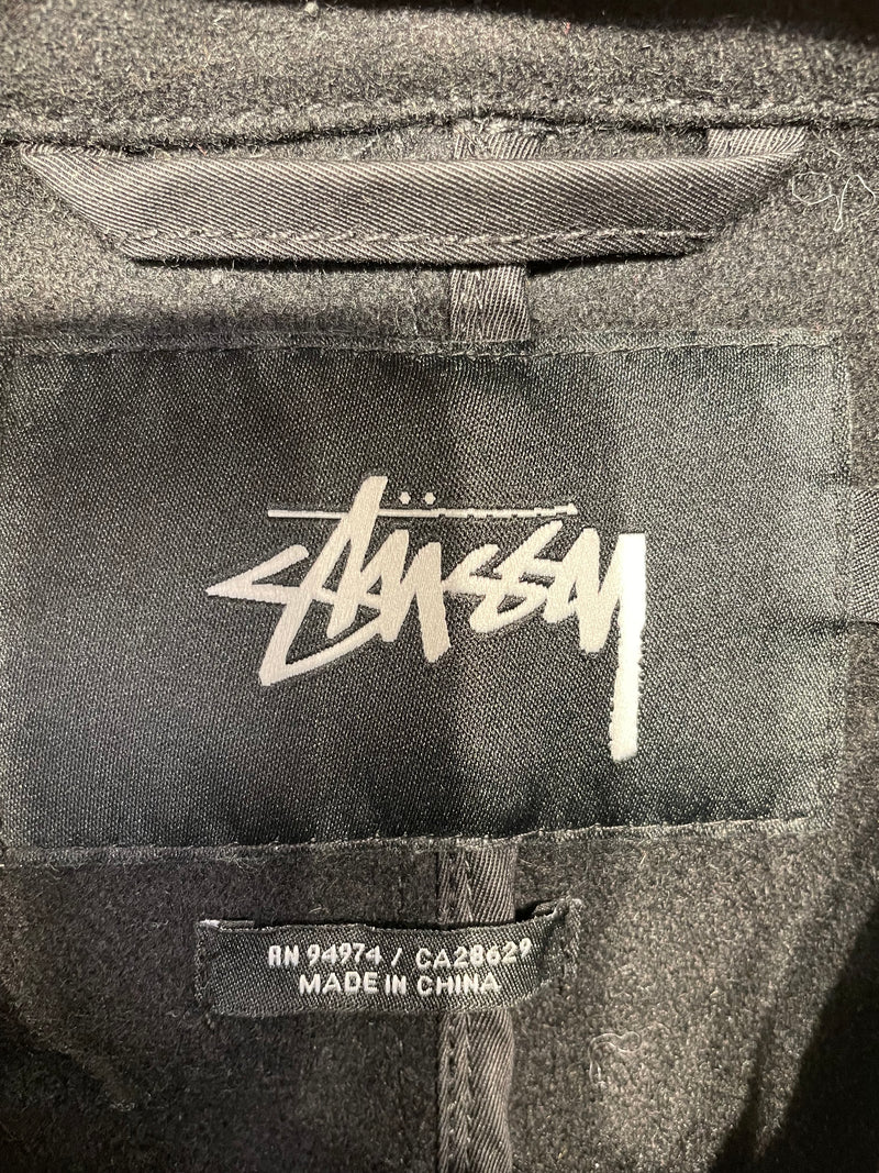 STUSSY/Chesterfield/S/Wool/BLK/stussy trench coat