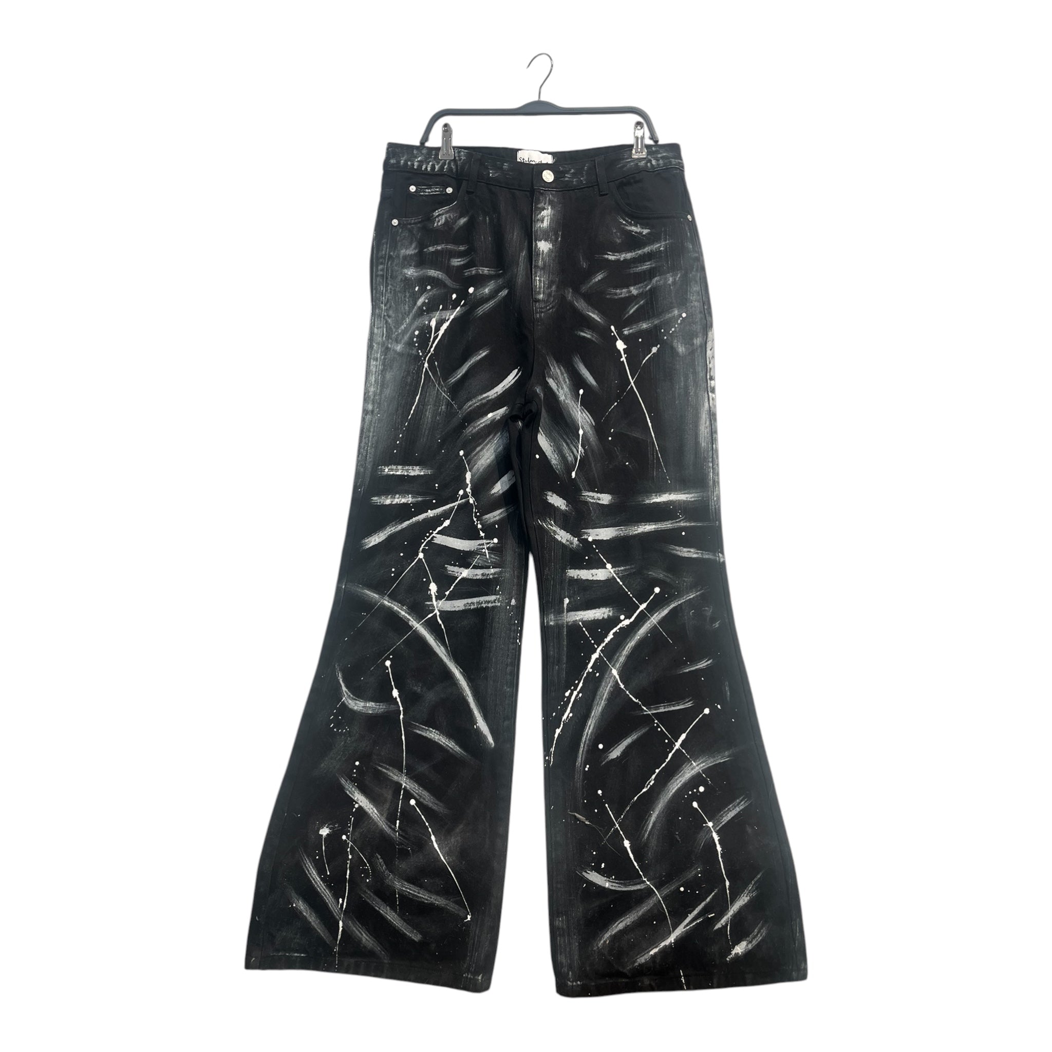 STOLEN ARTS/Pants/38/Denim/BLK/All Over Print/PAINTED SPLASHES view 1