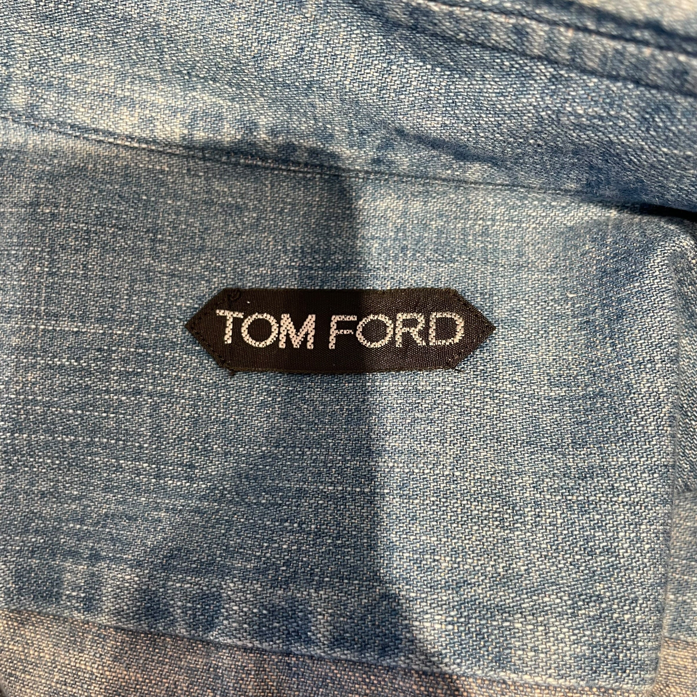 TOM FORD/Polo Shirt/42/Cotton/BLU/DENIM SHIRT view 3