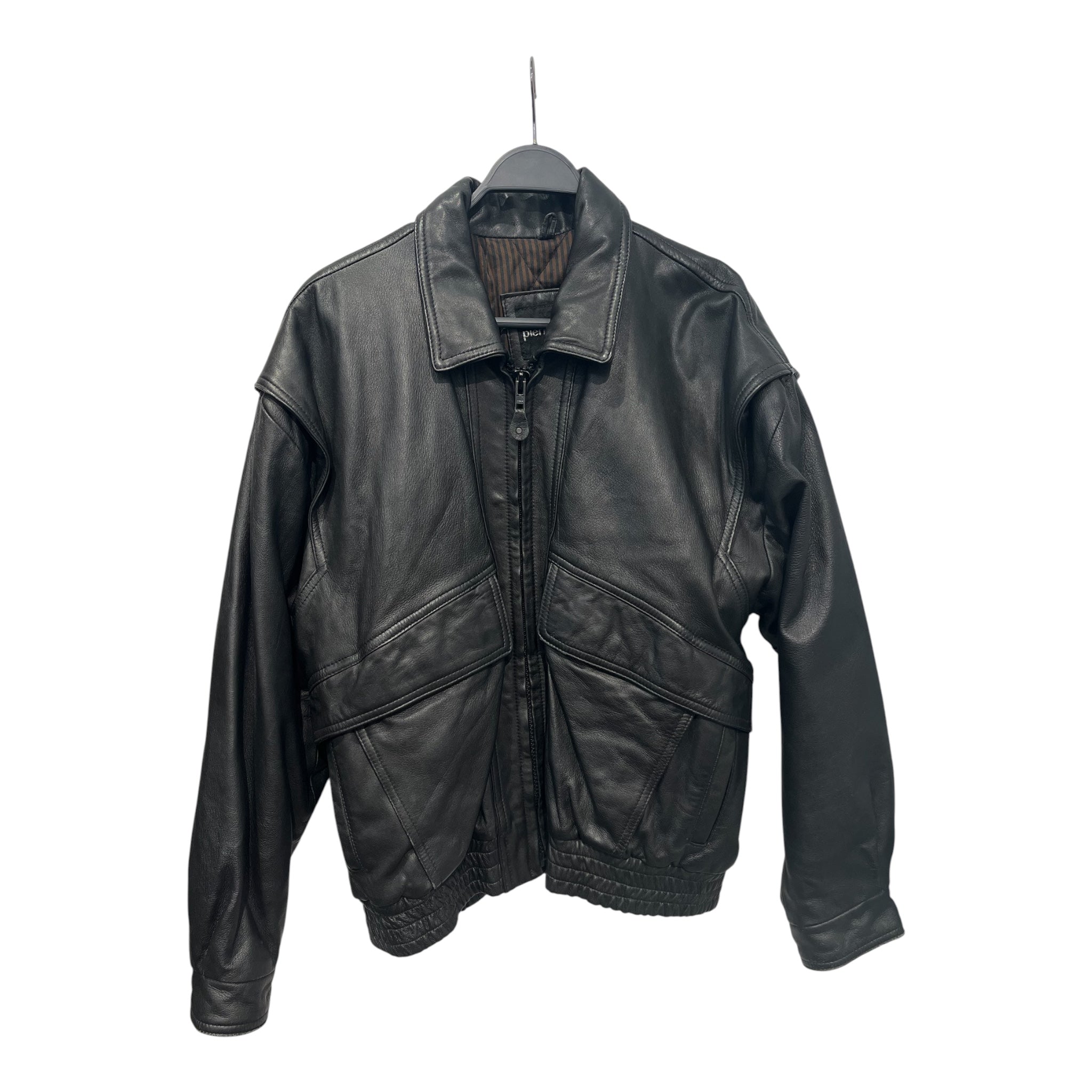 pierre cardin/Leather Jkt/L/Leather/BLK/Double Breasted/RN90545 leather jkt view 1