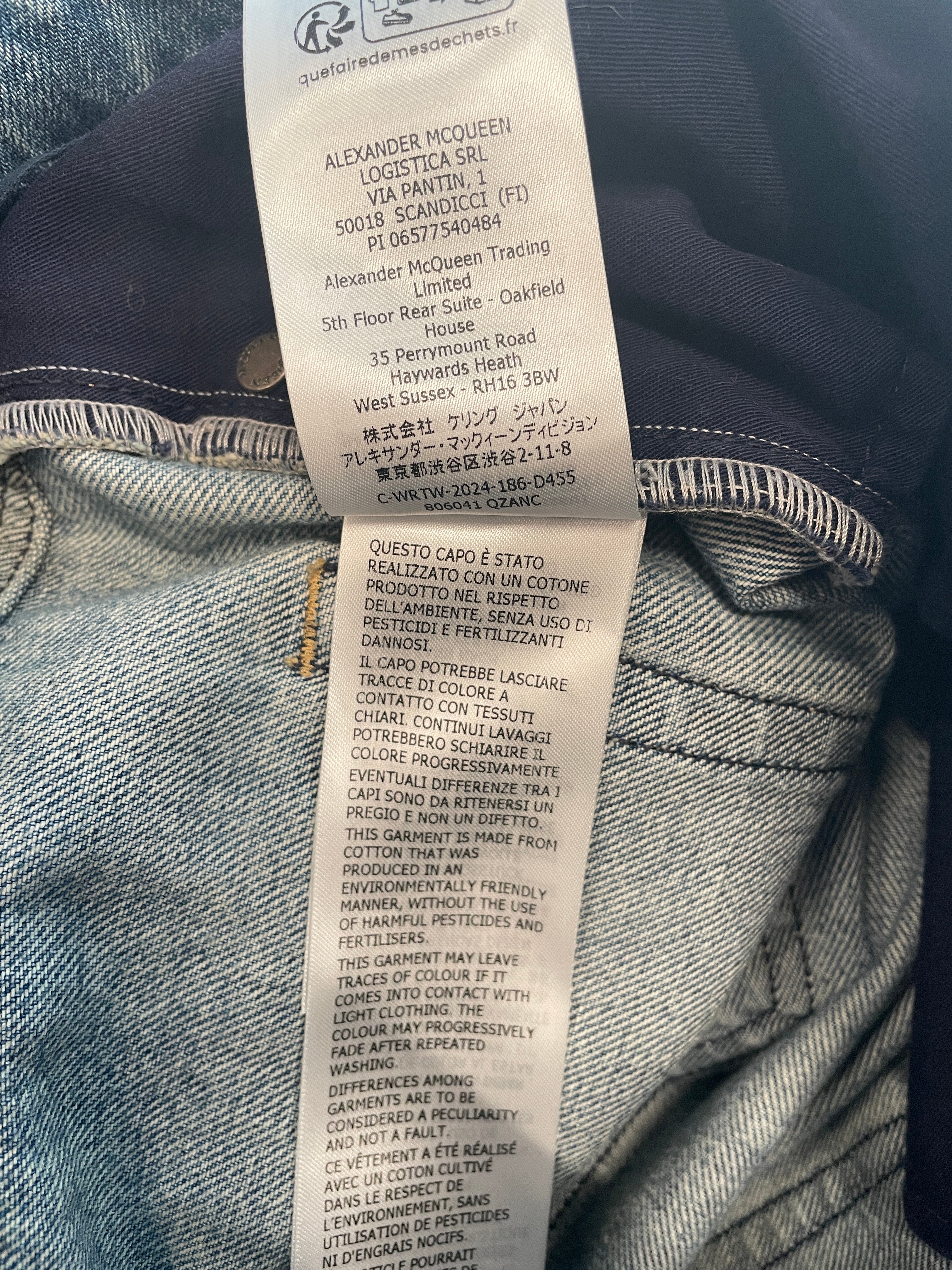 Alexander McQueen/Skinny Pants/28/Cotton/BLU/SHEARLING TRIM JEANS INDIGO view 8